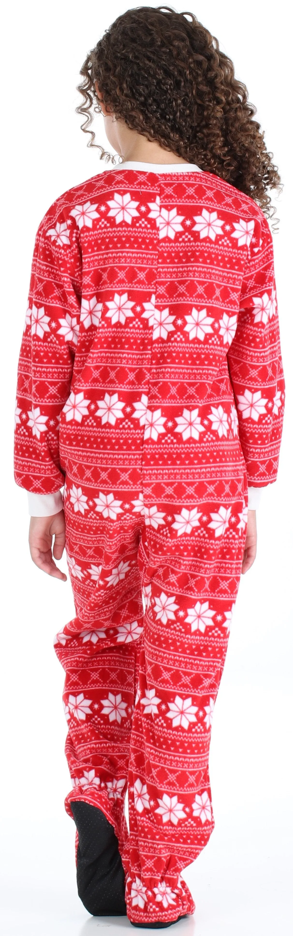 SleepytimePjs Family Matching Fleece Red Snowflake Onesie Footed Pajamas