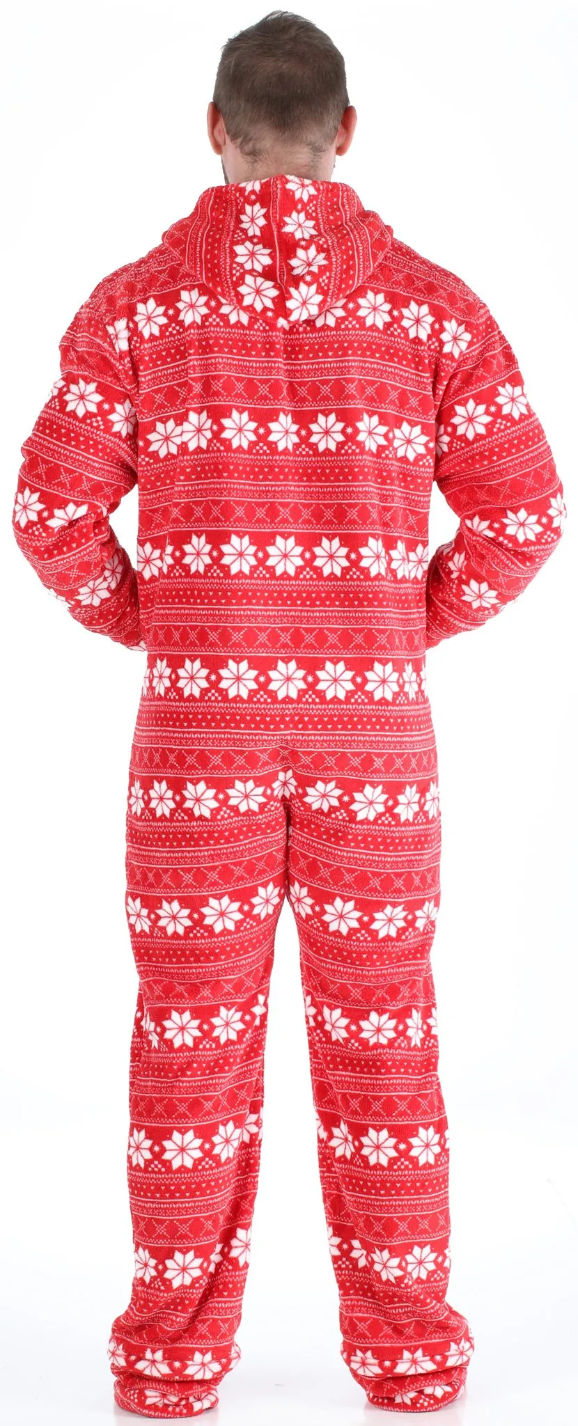 SleepytimePjs Family Matching Fleece Red Snowflake Onesie Footed Pajamas