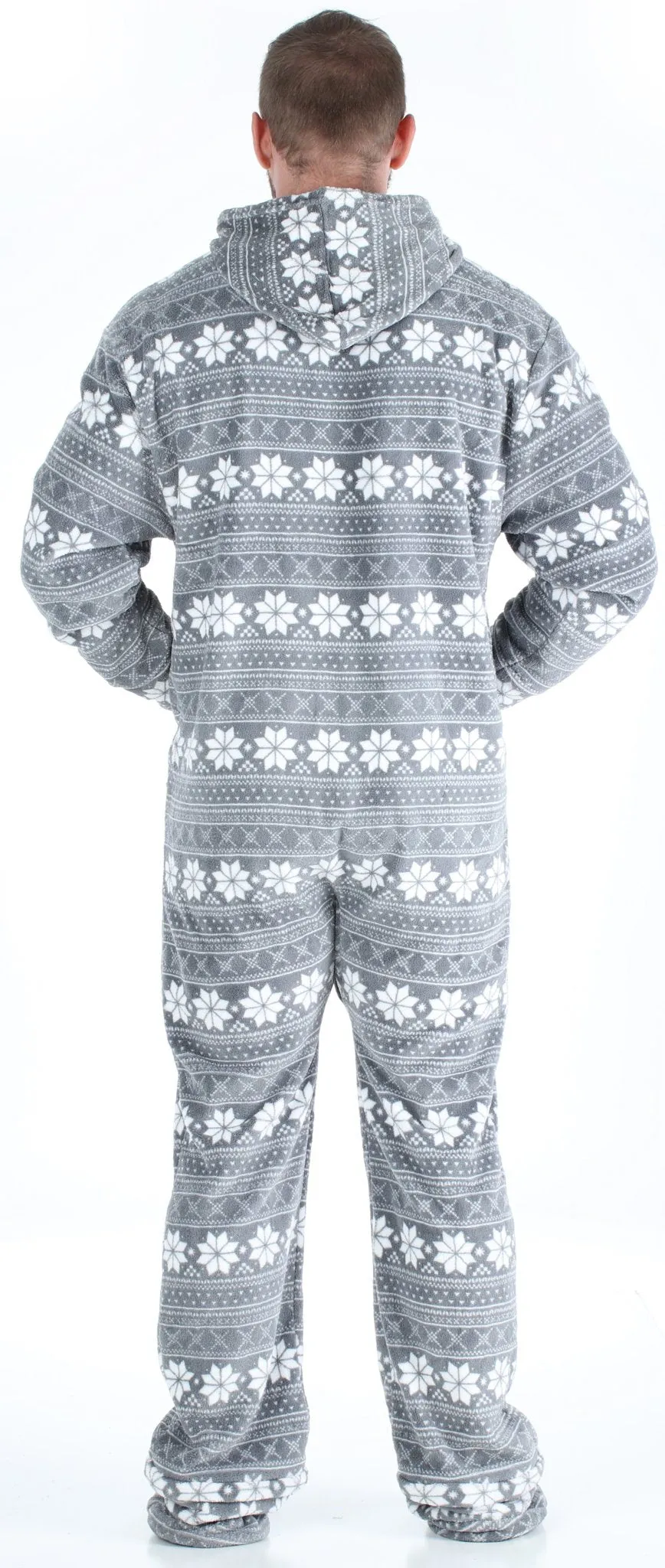 SleepytimePjs Family Matching Grey Snowflake Onesie Footed Pajamas