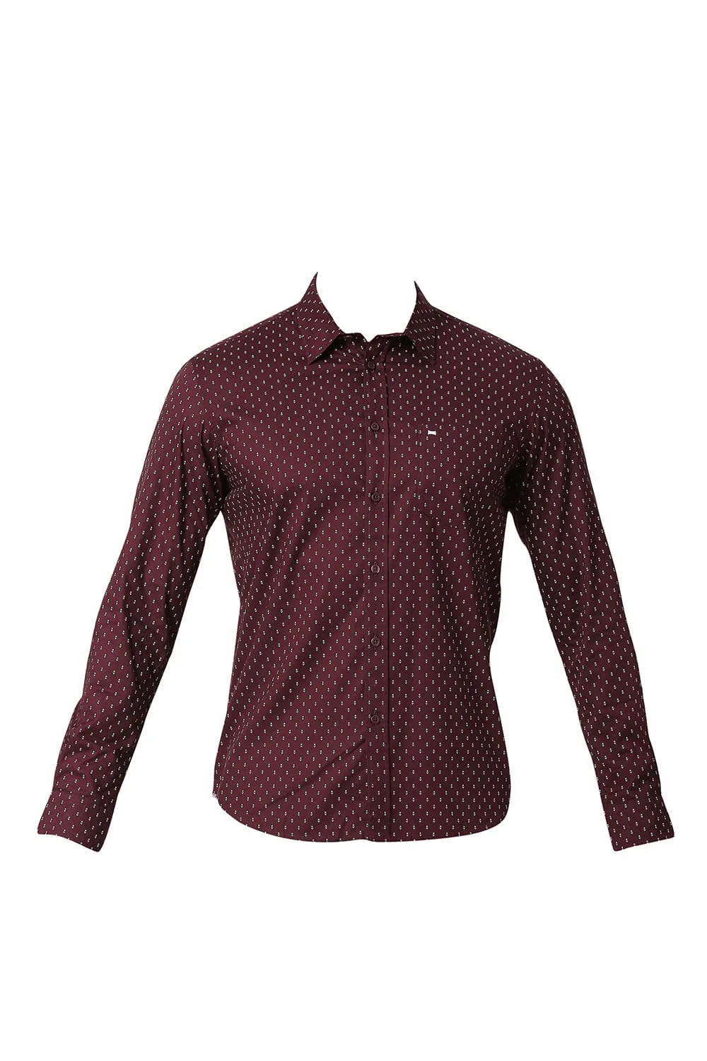 Slim Fit Cotton Oxford Printed Shirt