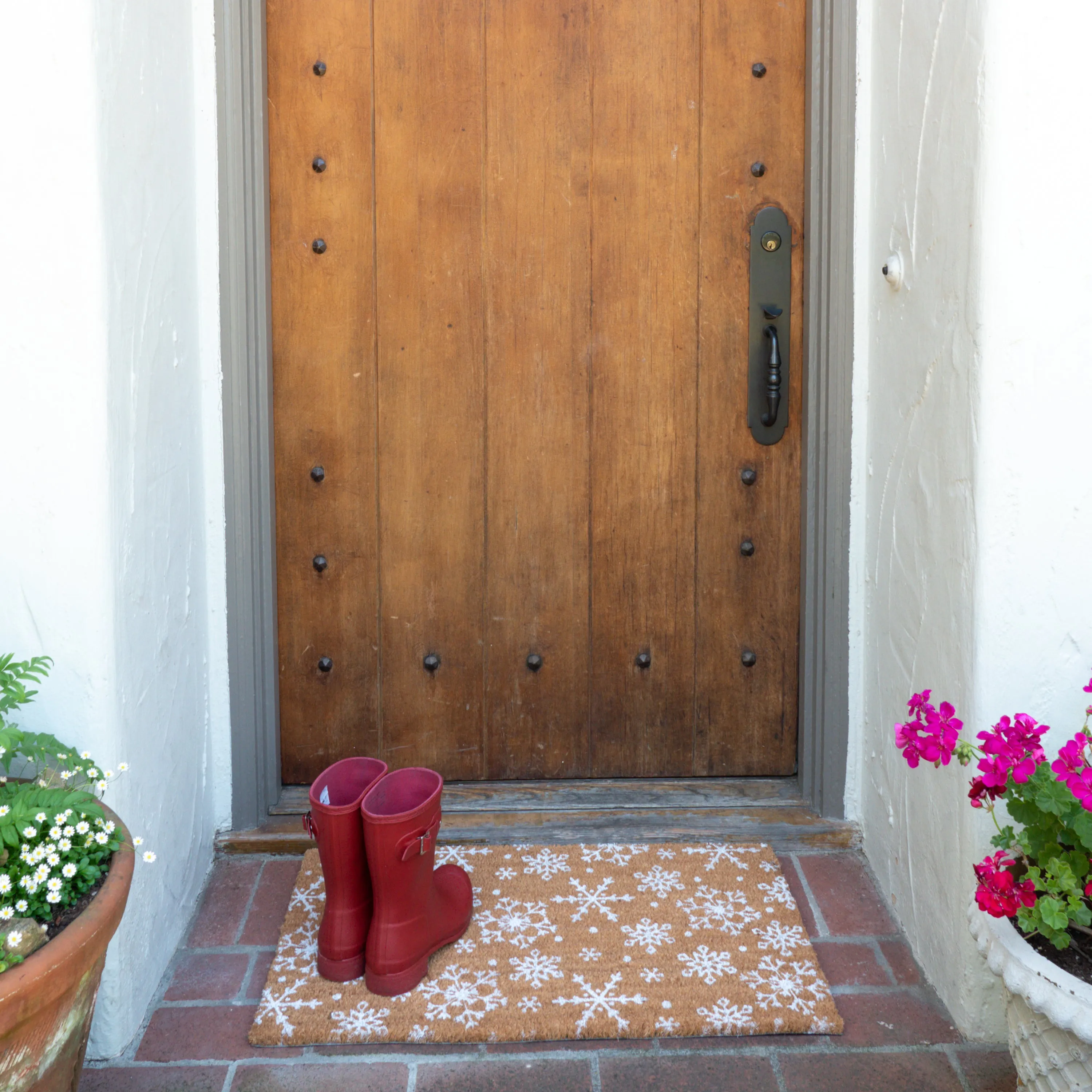 Snowflake Coir Doormat