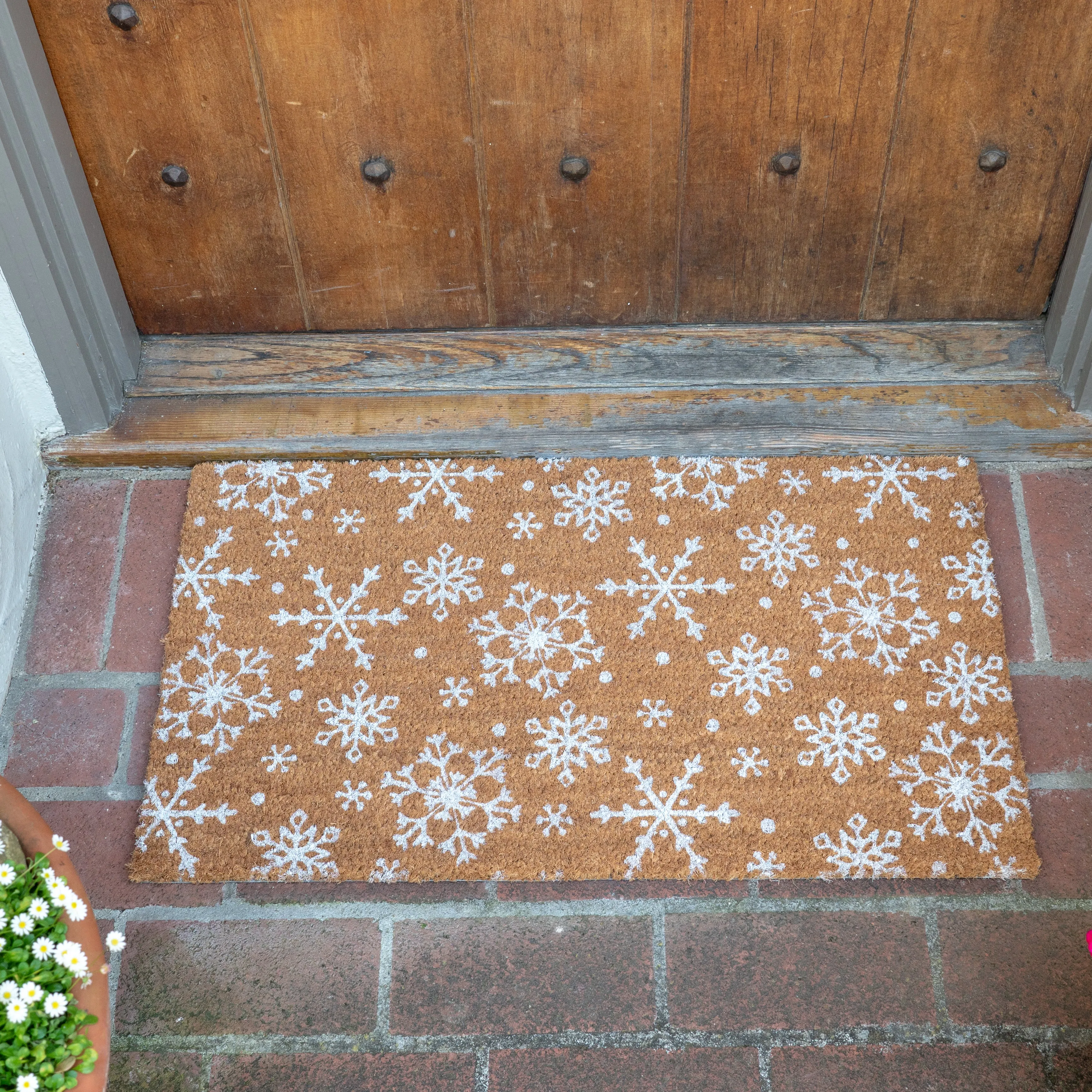 Snowflake Coir Doormat