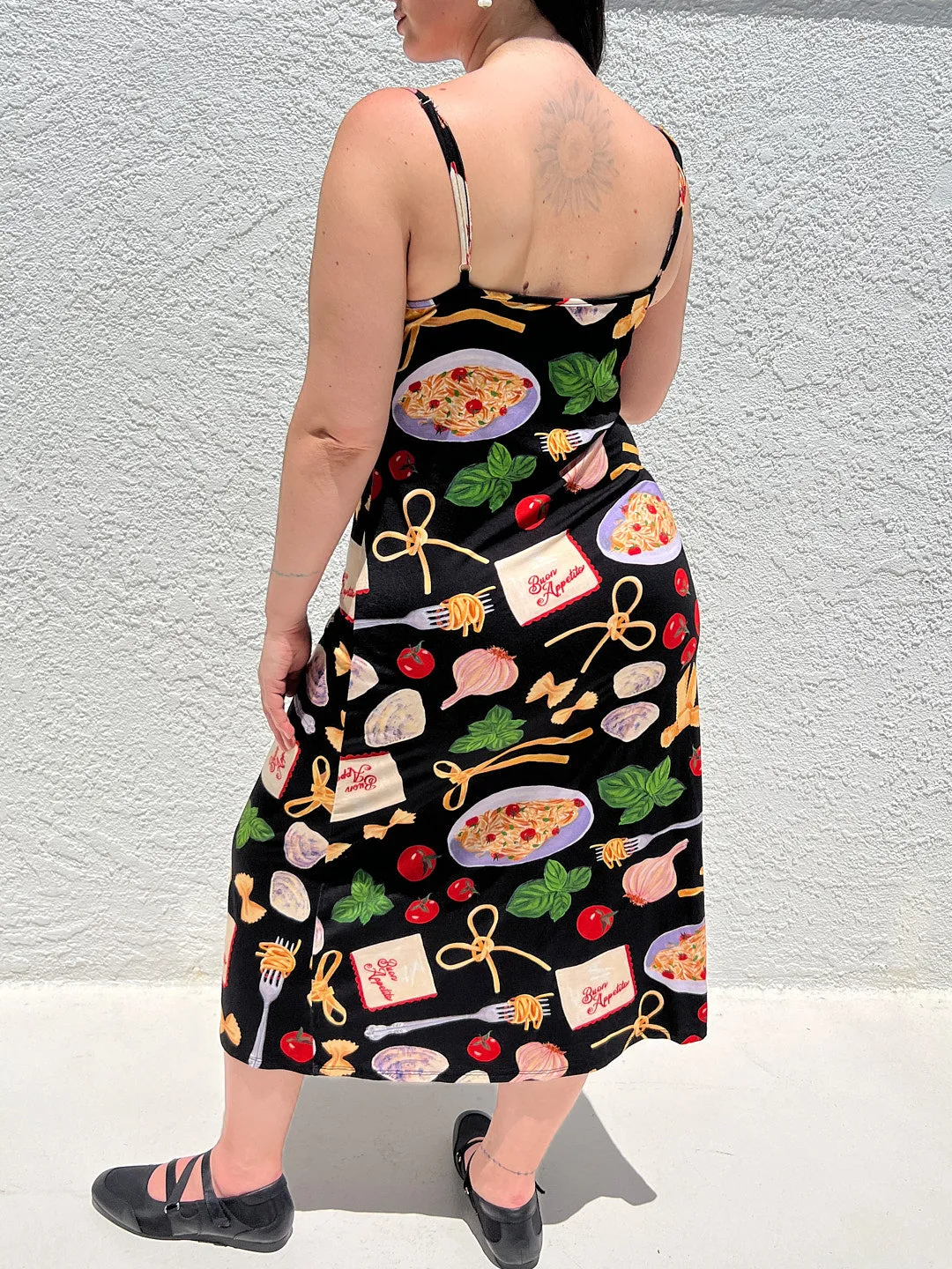 Sofia Slip Dress - Buon Appetito Black