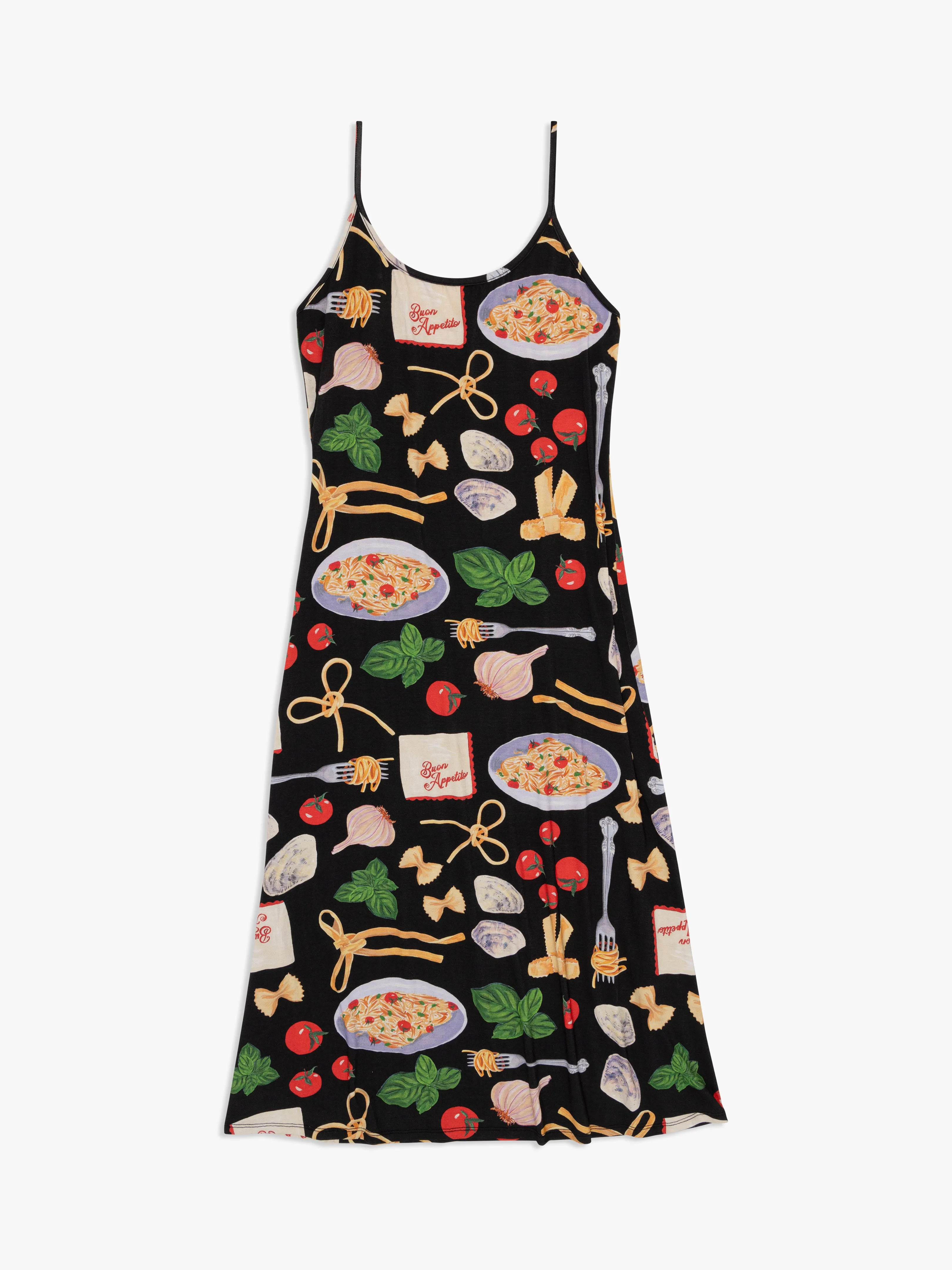 Sofia Slip Dress - Buon Appetito Black