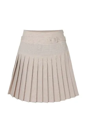 STACEY BELTED PLEATED SKIRT