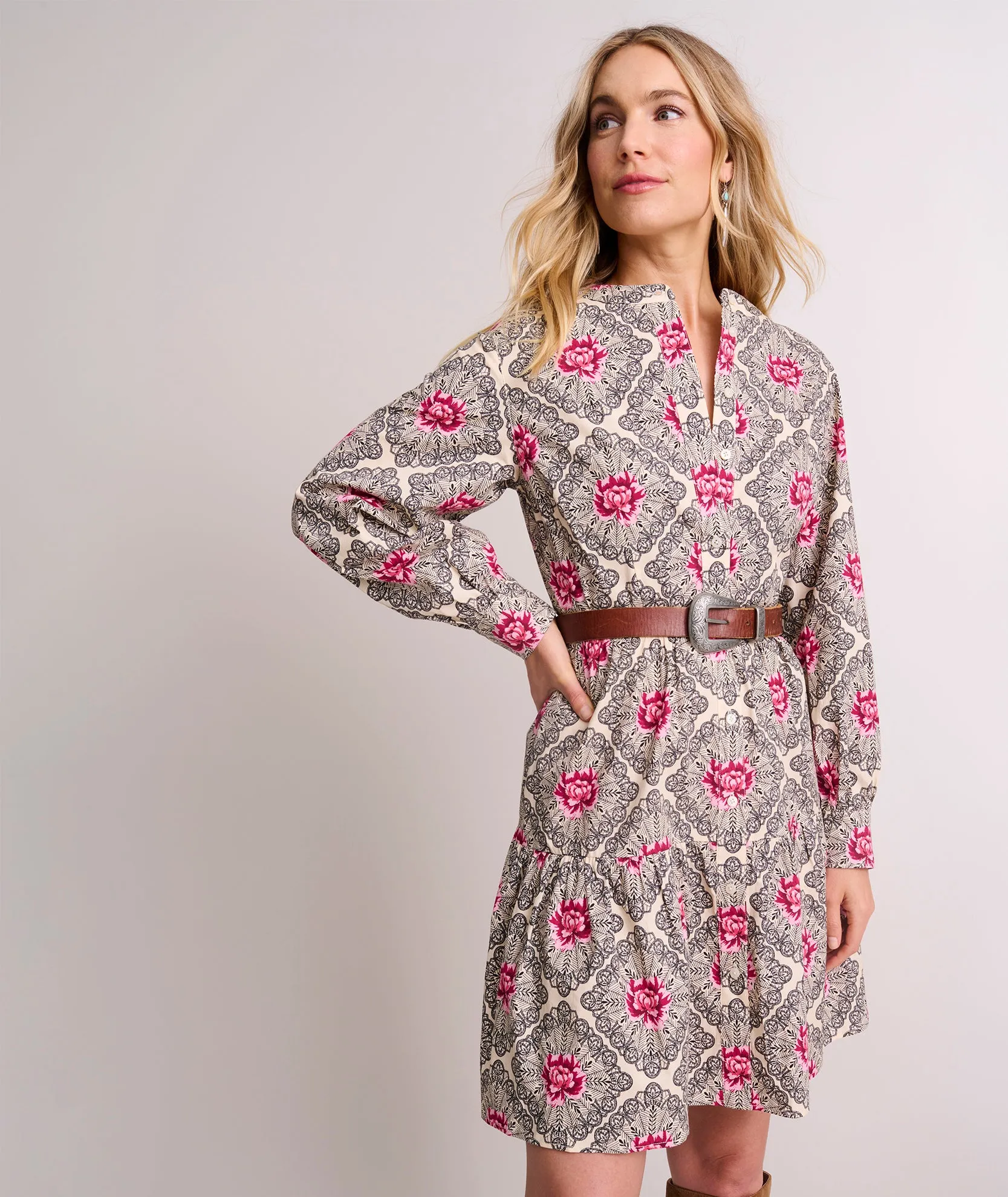 Stretch Cotton Printed Solange Dress - FINAL SALE