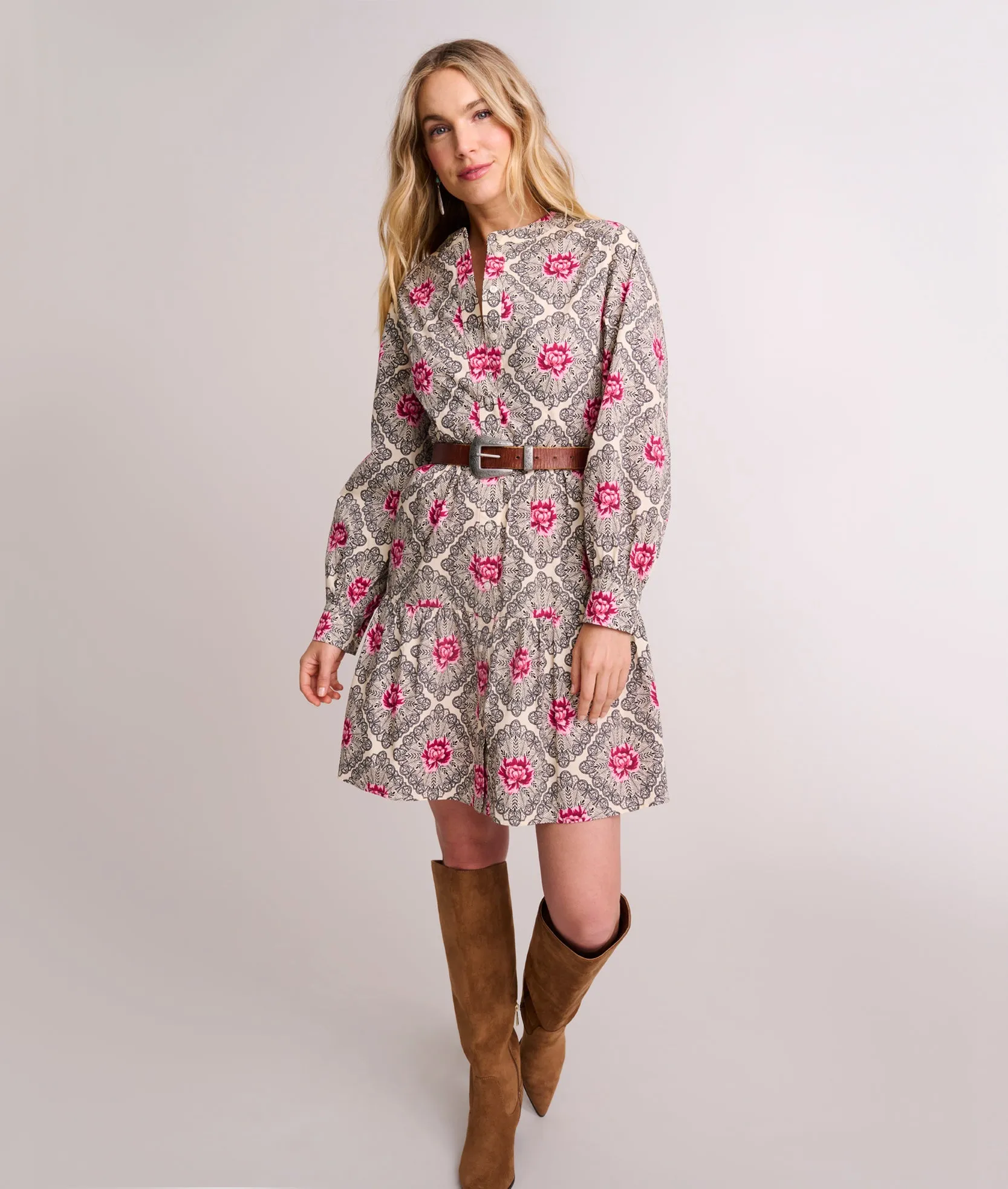 Stretch Cotton Printed Solange Dress