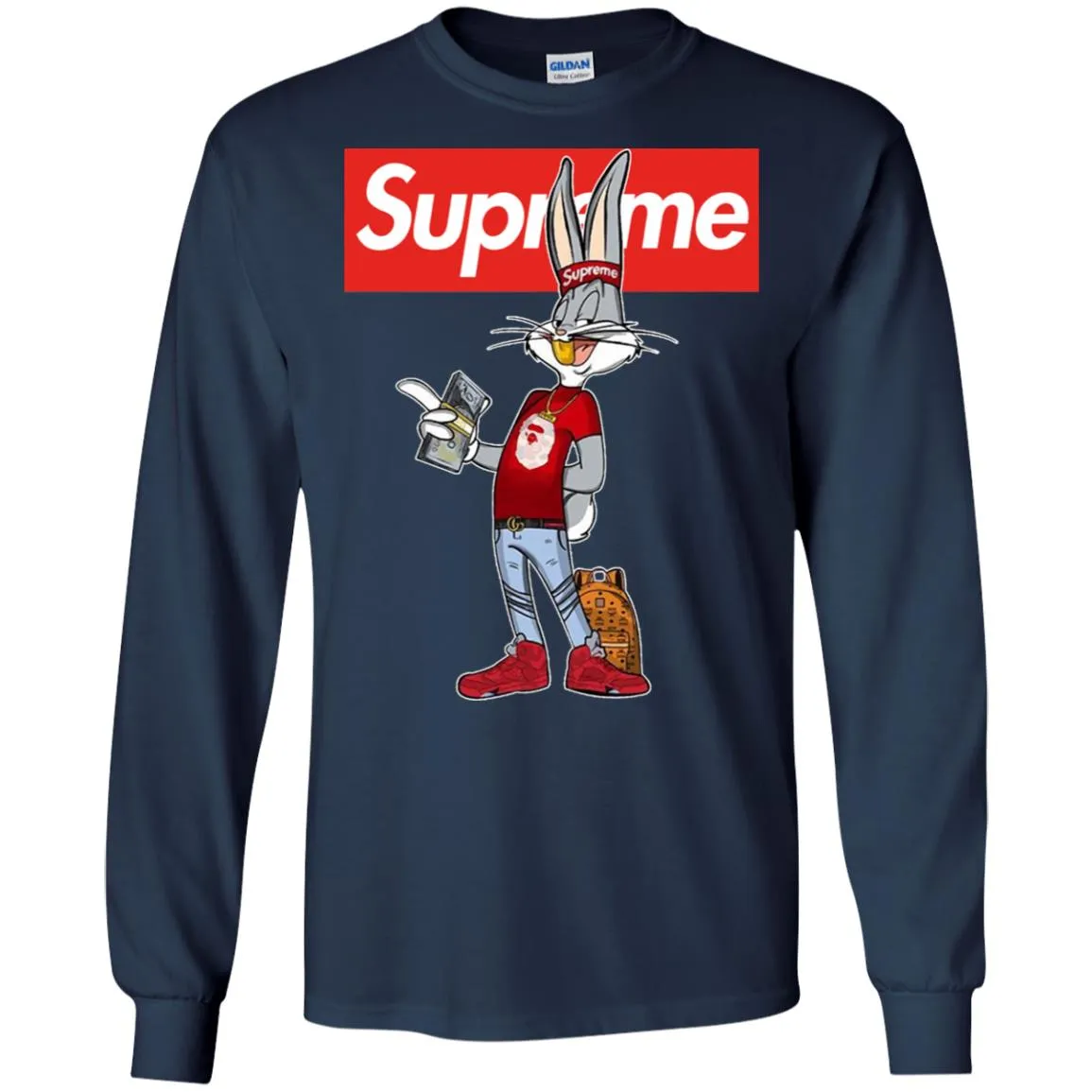 Supreme Rabbit Money Men Long Sleeve Shirt