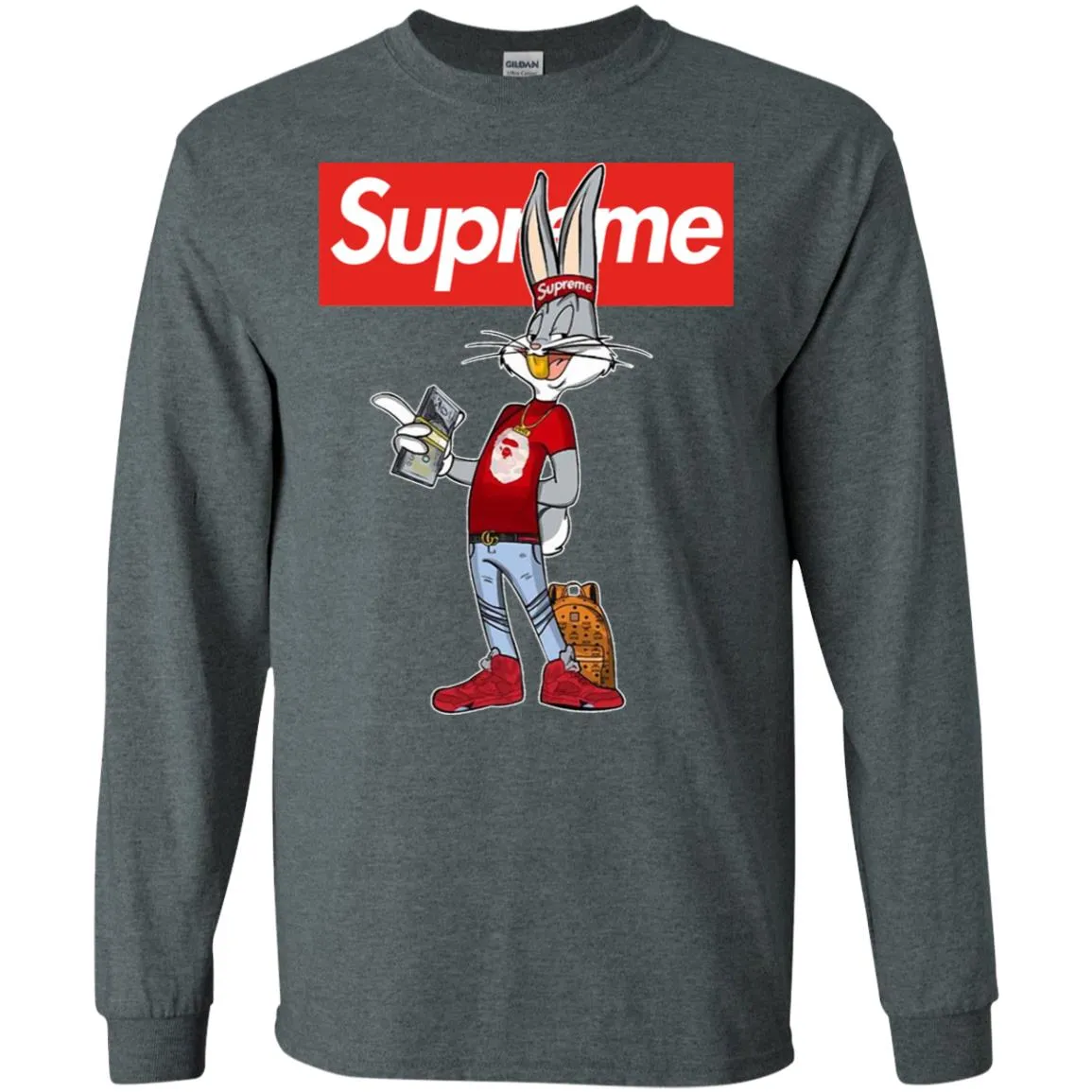 Supreme Rabbit Money Men Long Sleeve Shirt