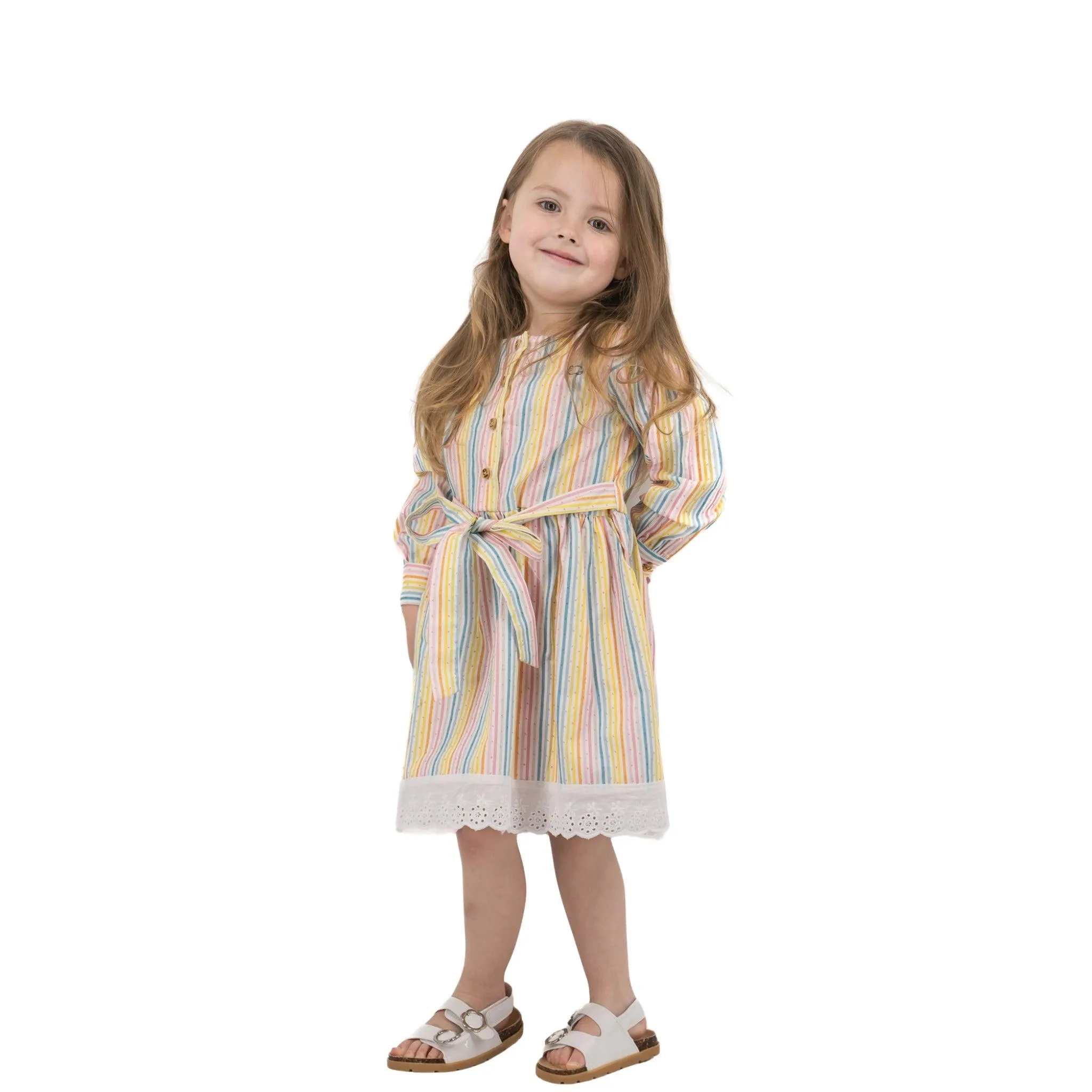 Sustainable Summer Fun: Eco-Friendly Striped Dress with Puff Sleeves