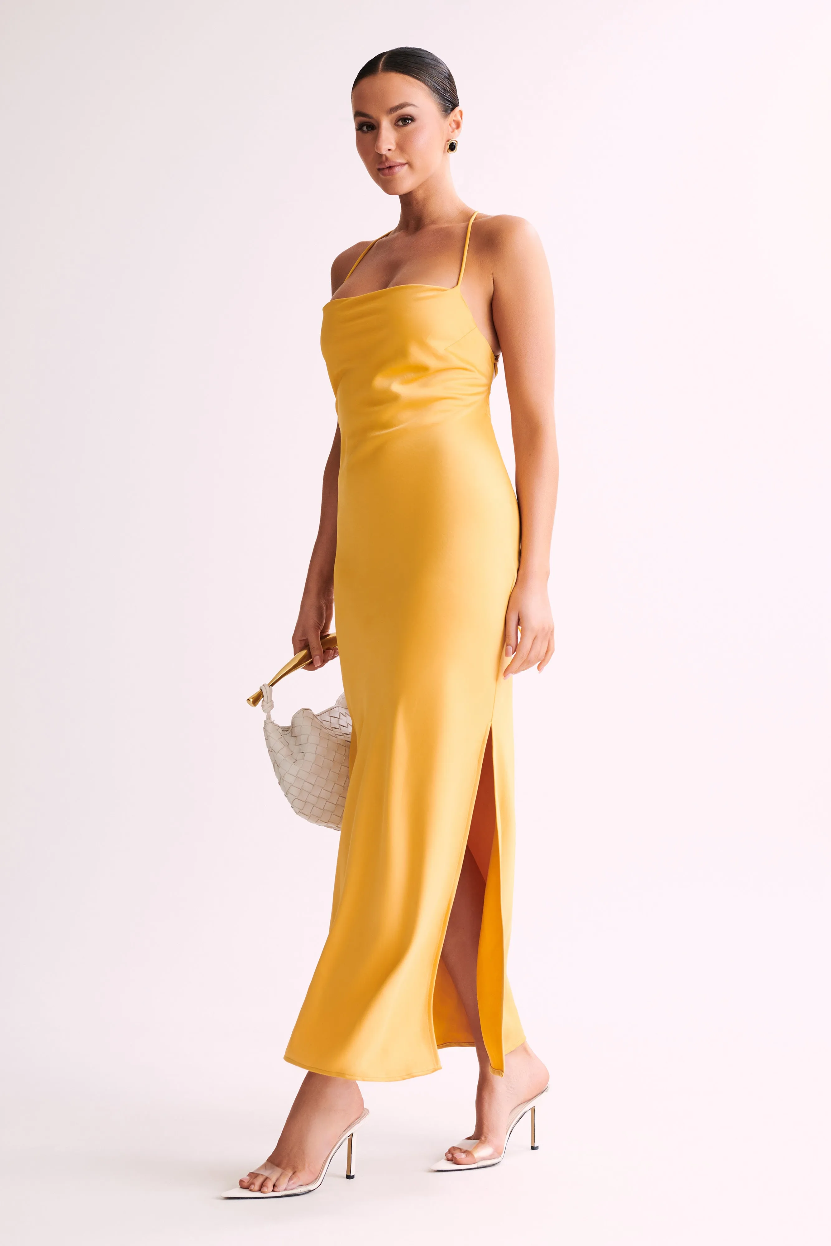 Sydney Straight Neck Slip Maxi Dress - Yellow