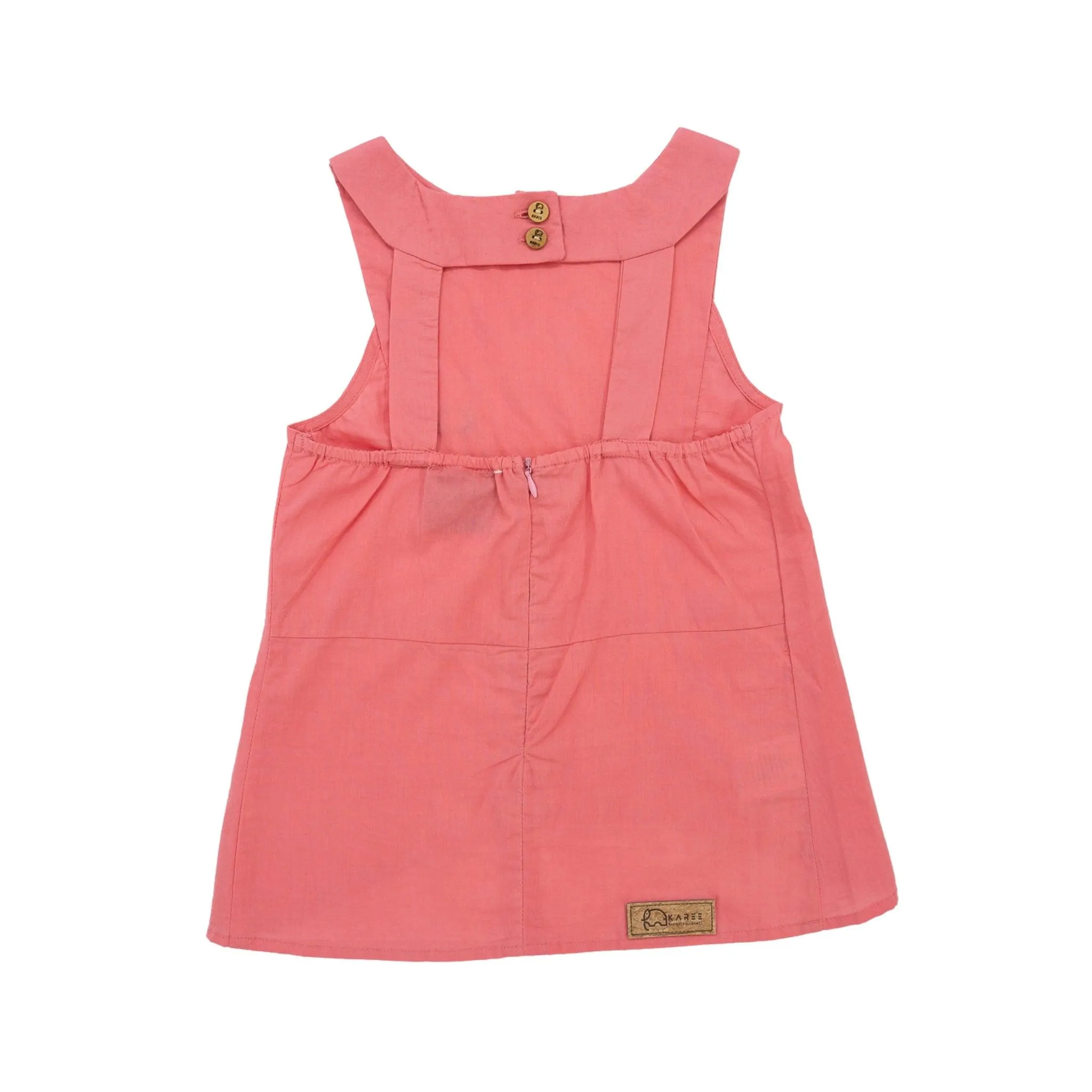 Tea Rose Cotton Bib Neck Top for kids