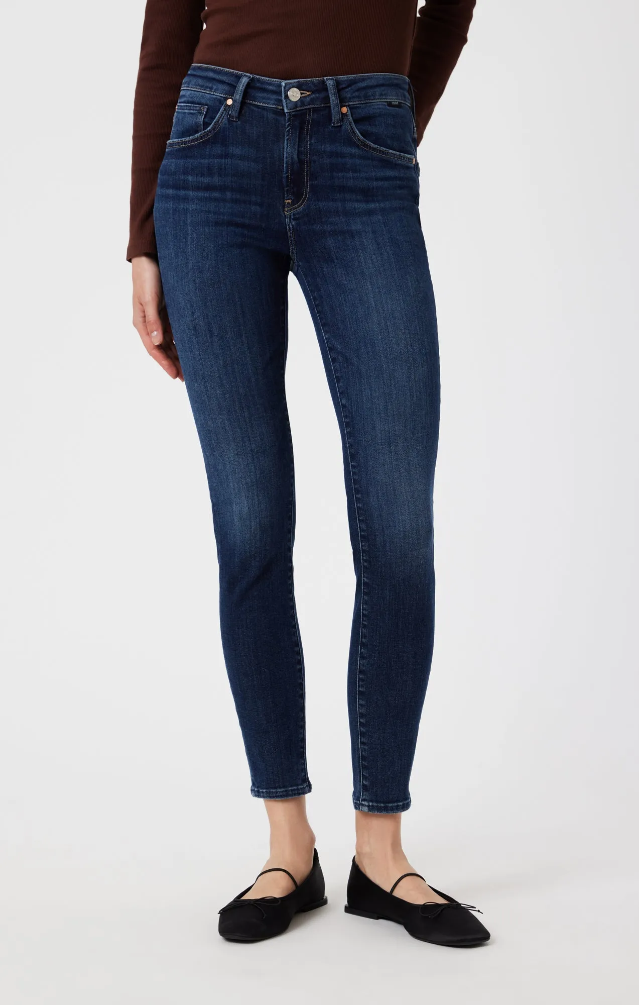 TESS SKINNY IN DARK BRUSHED FLEX BLUE