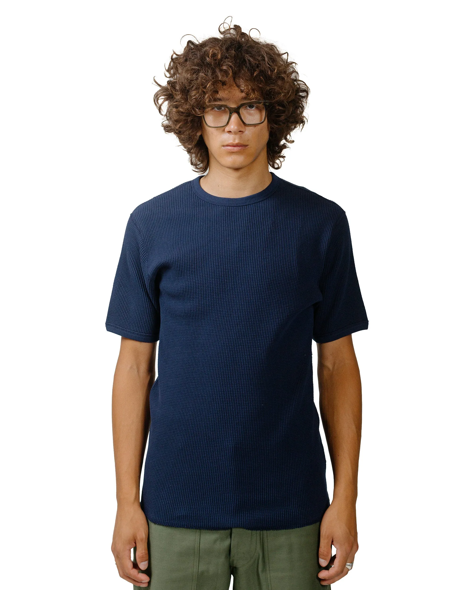 The Real McCoy's MC24018 Waffle Thermal Shirt S/S Navy