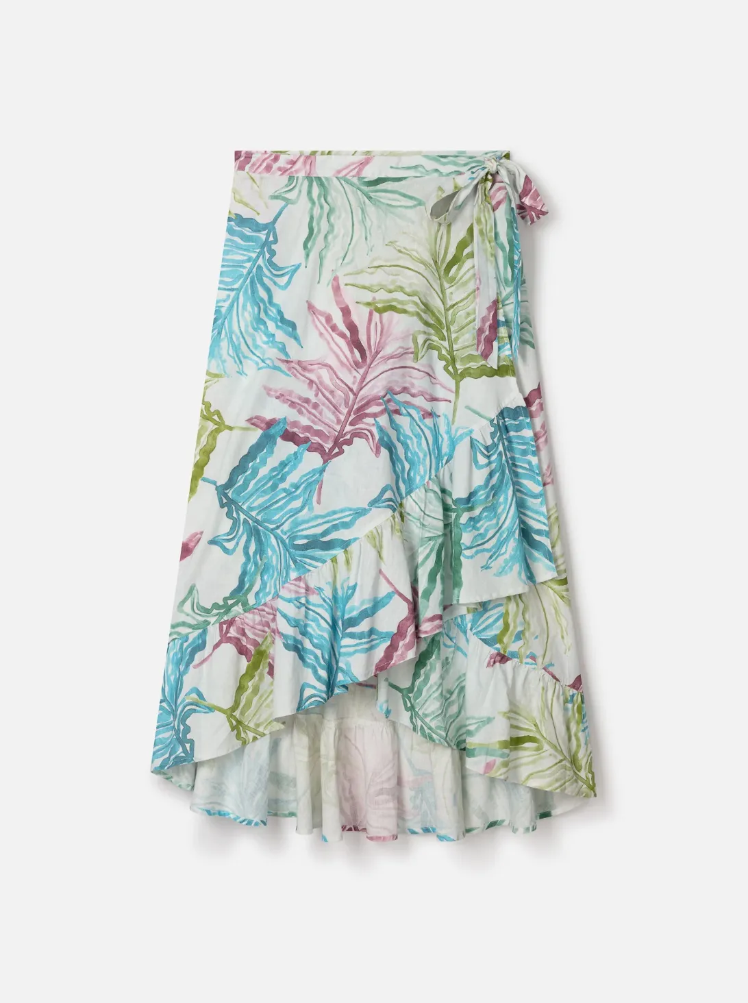 Thought Laurel Hemp Watercolour Wrap Midi Skirt WSB7080