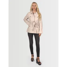 Topshop Women's Faux Leather Jacket - Cream