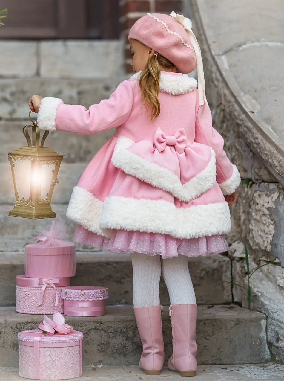 Touch of Pink Faux Fur Duchess Coat