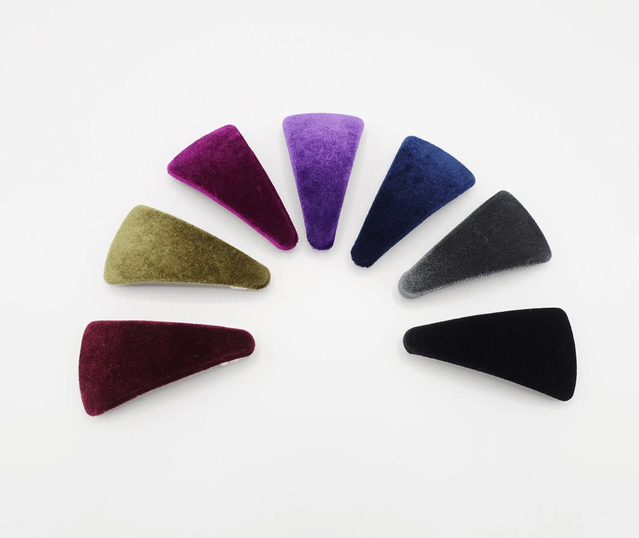 triangle velvet french barrette Fall Winter women hair accessory