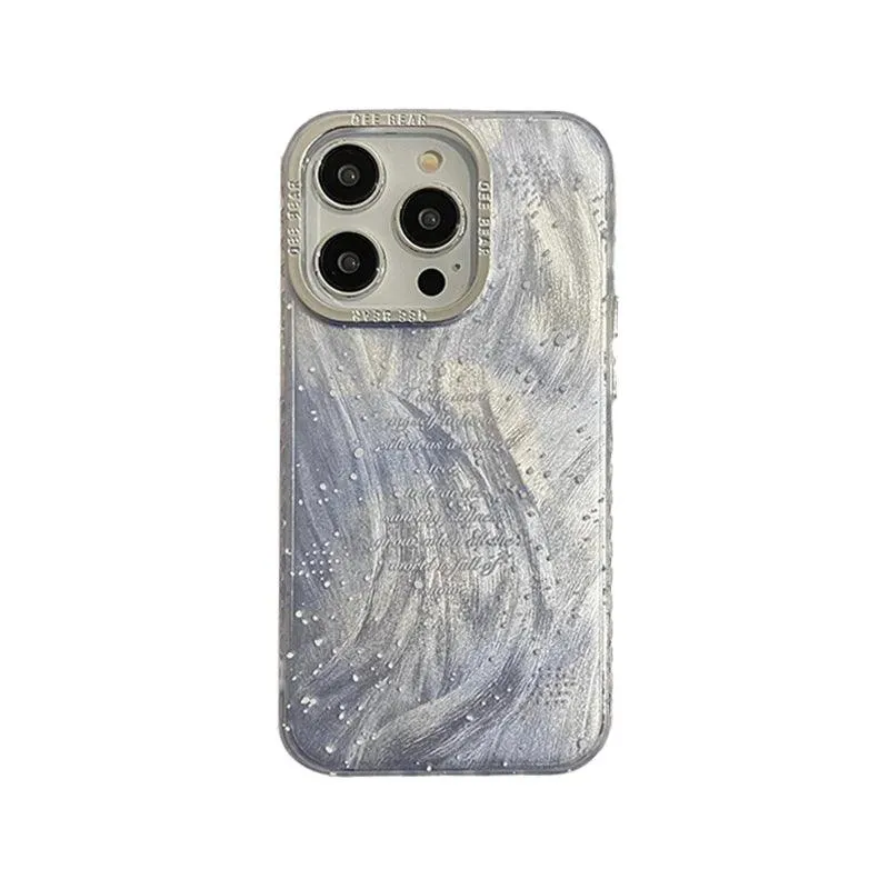 TSP56 Cute Phone Cases for iPhone 11, 12, 13, 14, and 15 Pro Max - White Snowflake Gradient Pattern