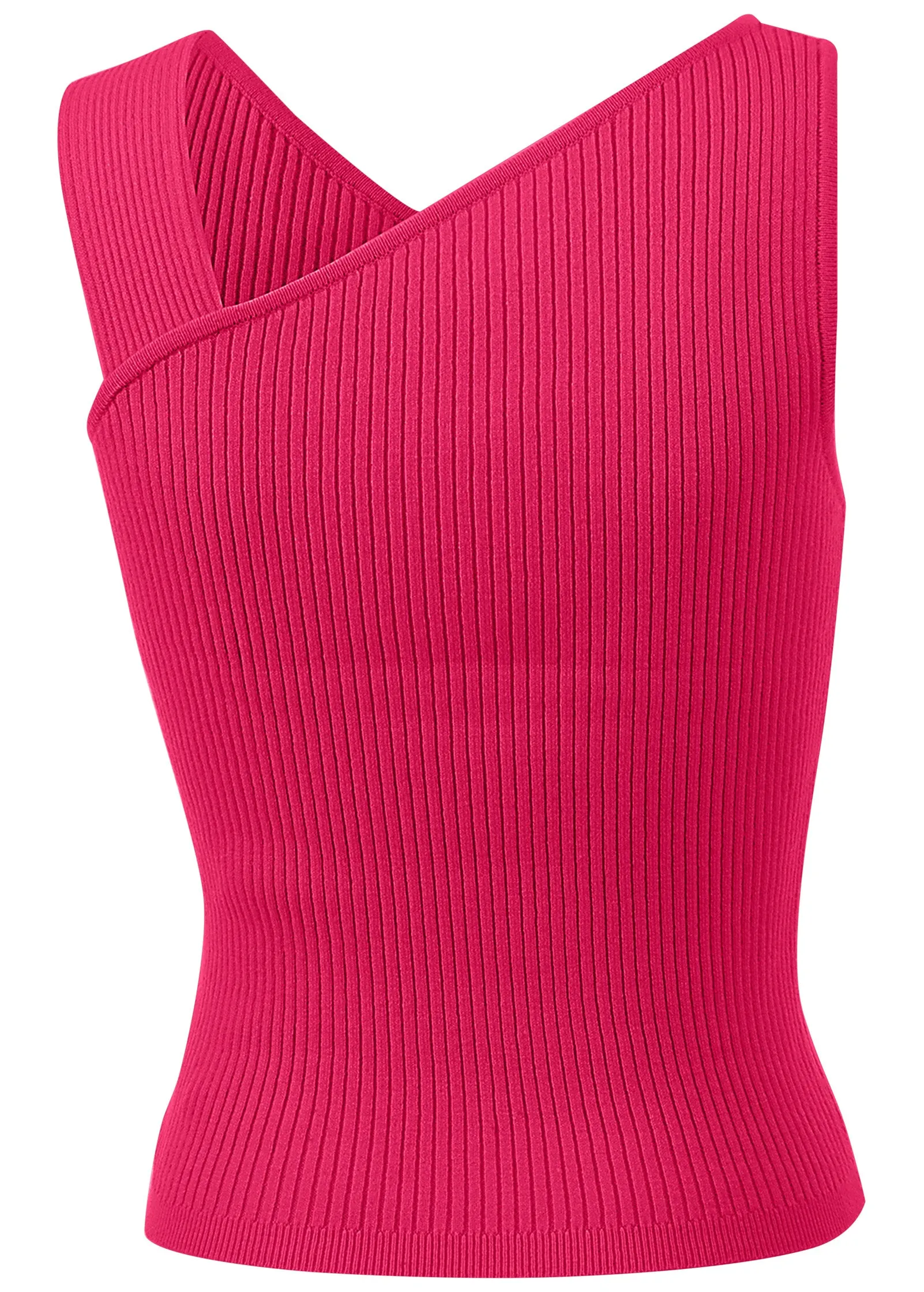 Twist Detail Sweater Tank - Dark Pink