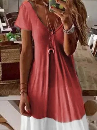 V-neck Short-sleeved Summer Dress