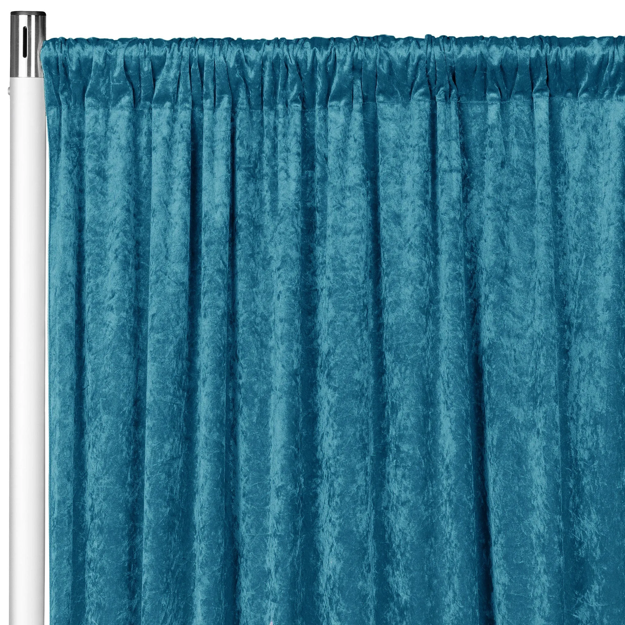 Velvet 16ft H x 52" W Drape/Backdrop Curtain Panel - Peacock Teal