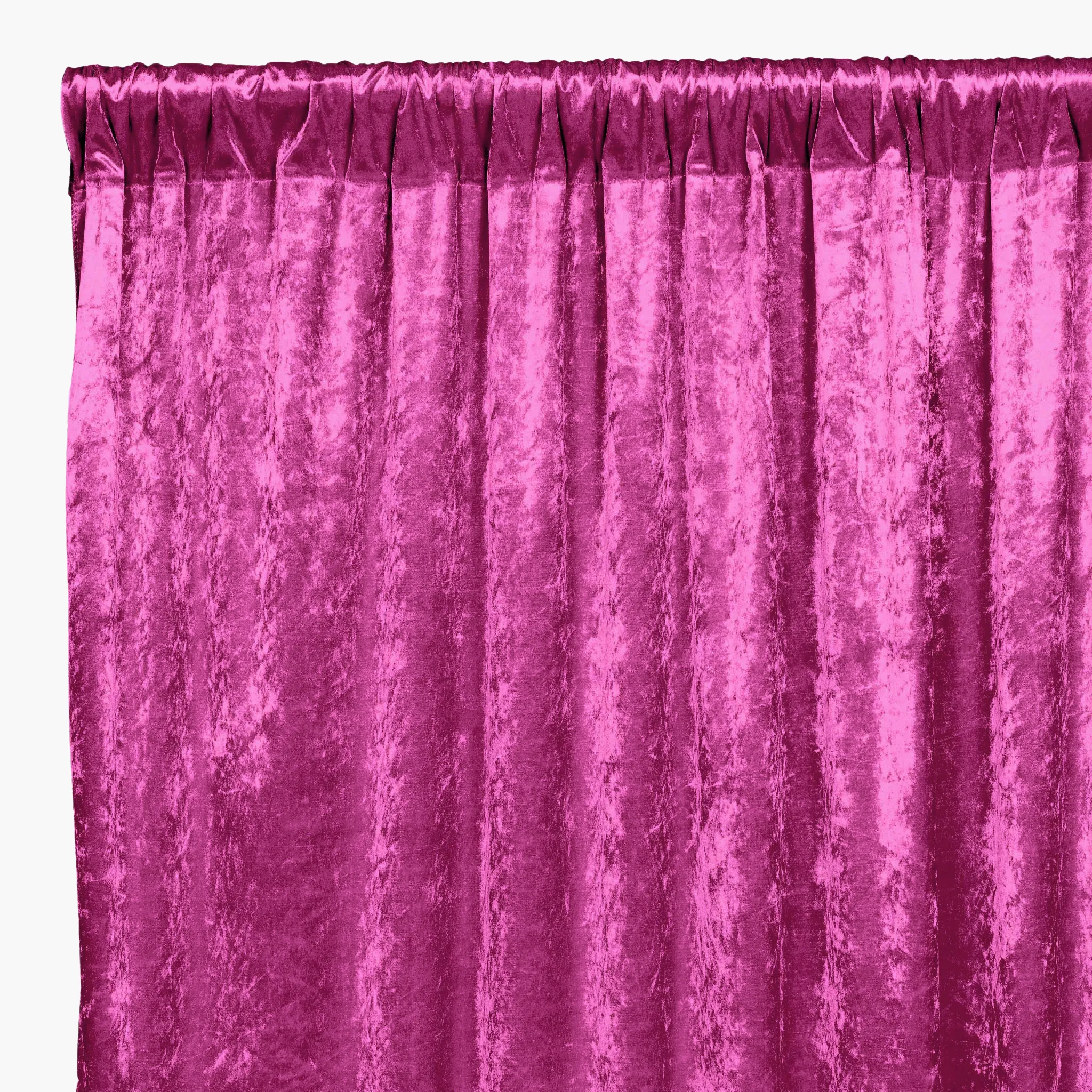 Velvet 8ft H x 52" W Drape/Backdrop Curtain Panel - Magenta