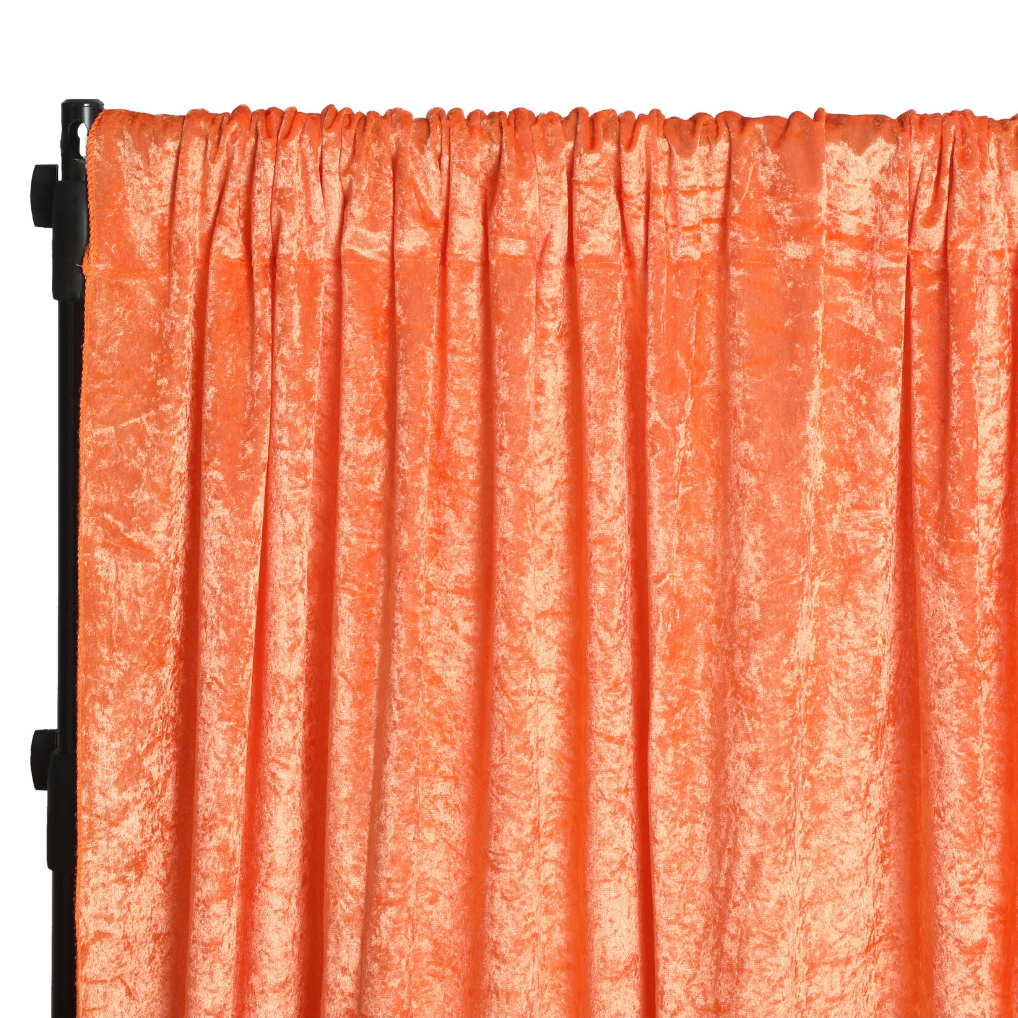 Velvet 8ft H x 52" W Drape/Backdrop Curtain Panel - Orange