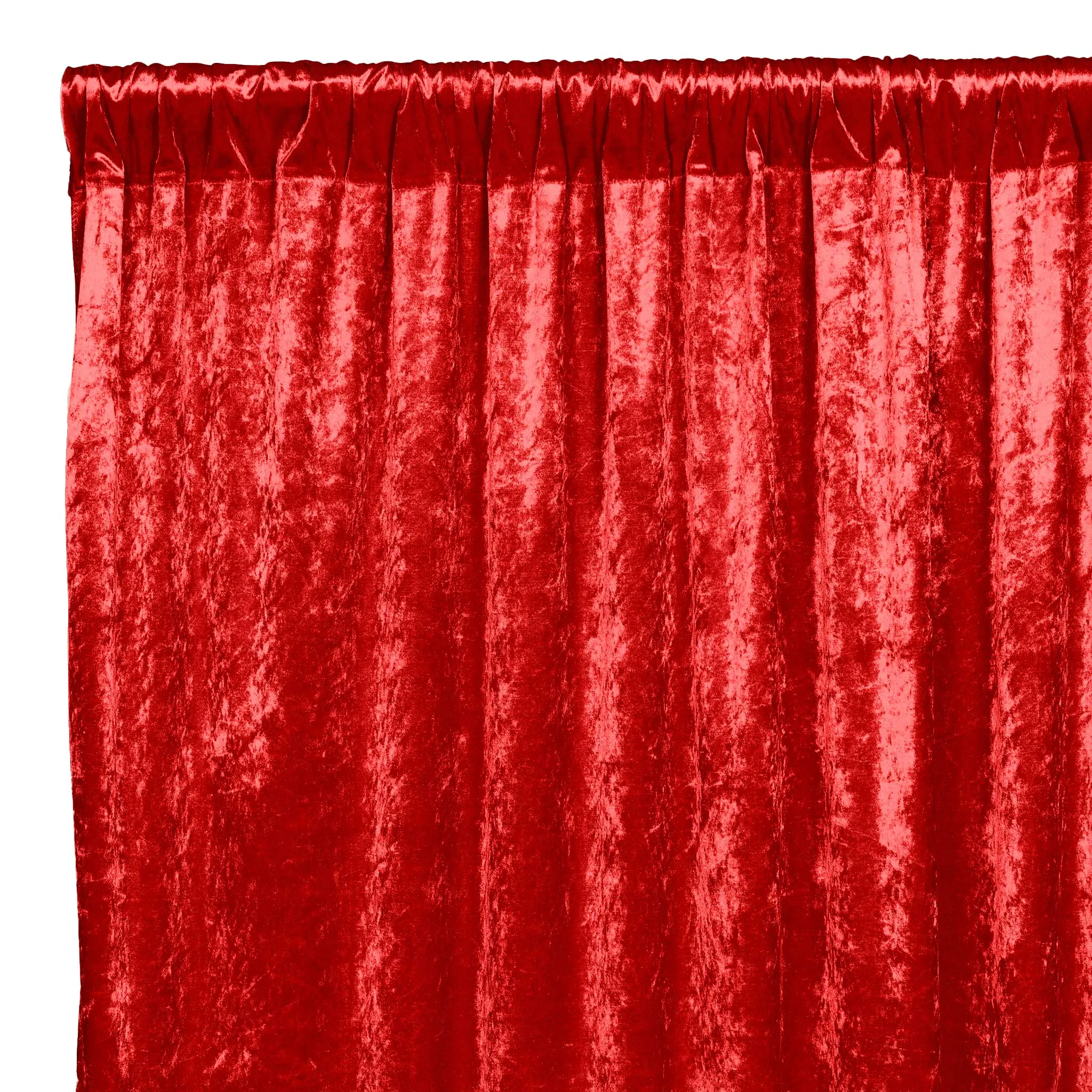 Velvet 8ft H x 52" W Drape/Backdrop Curtain Panel - Red