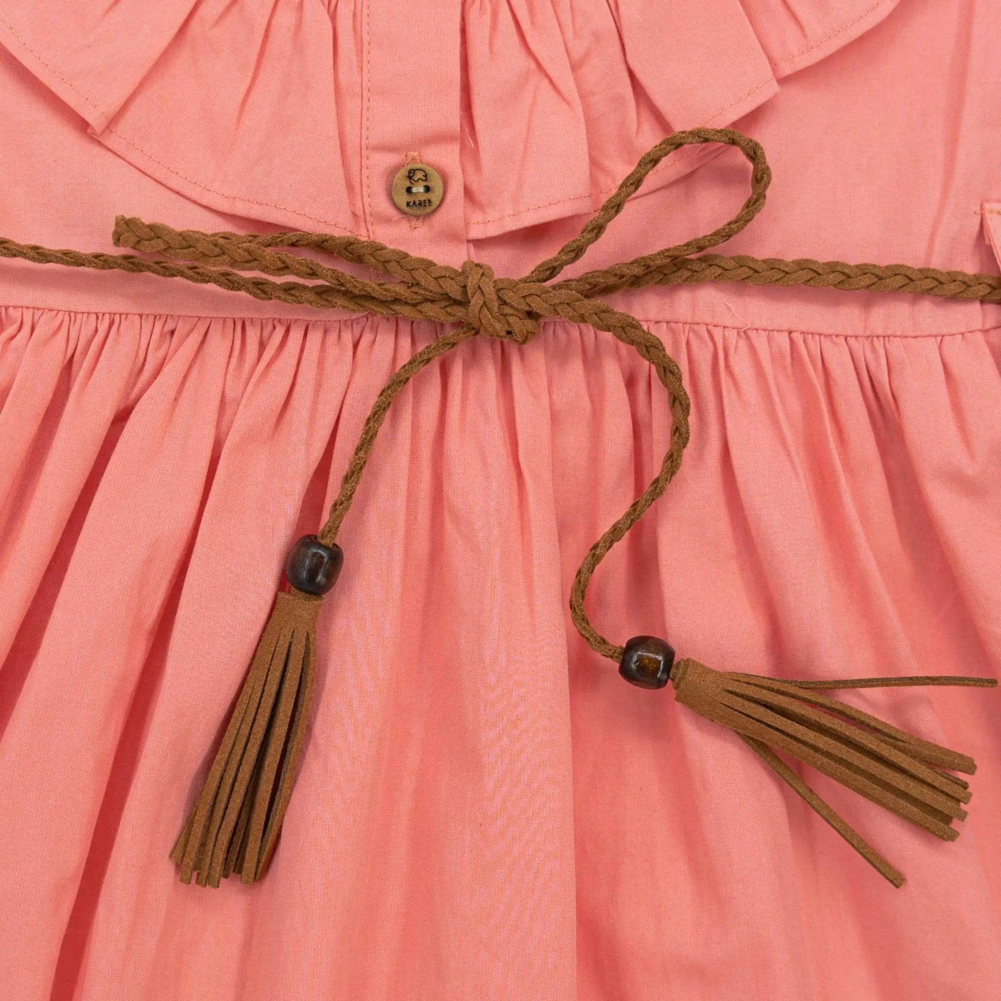 Versatile Peach & Cream Cotton Dress