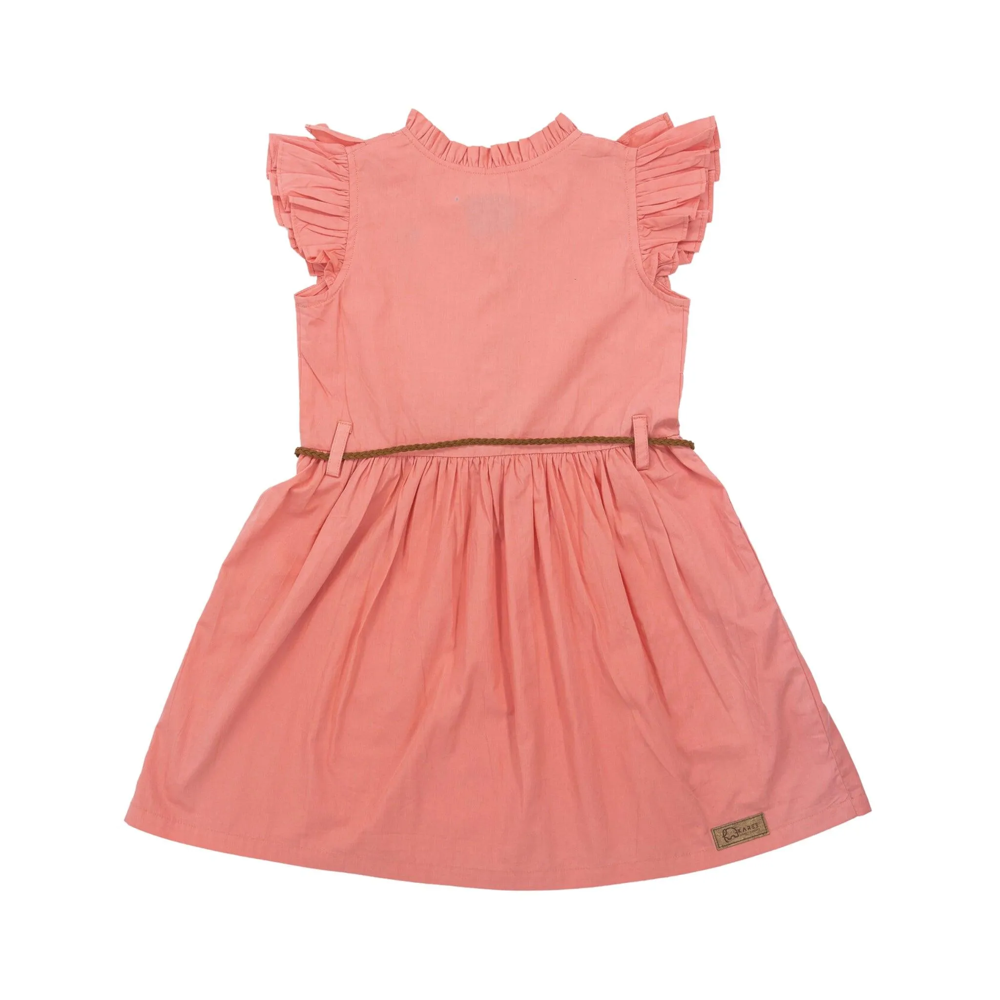 Versatile Peach & Cream Cotton Dress