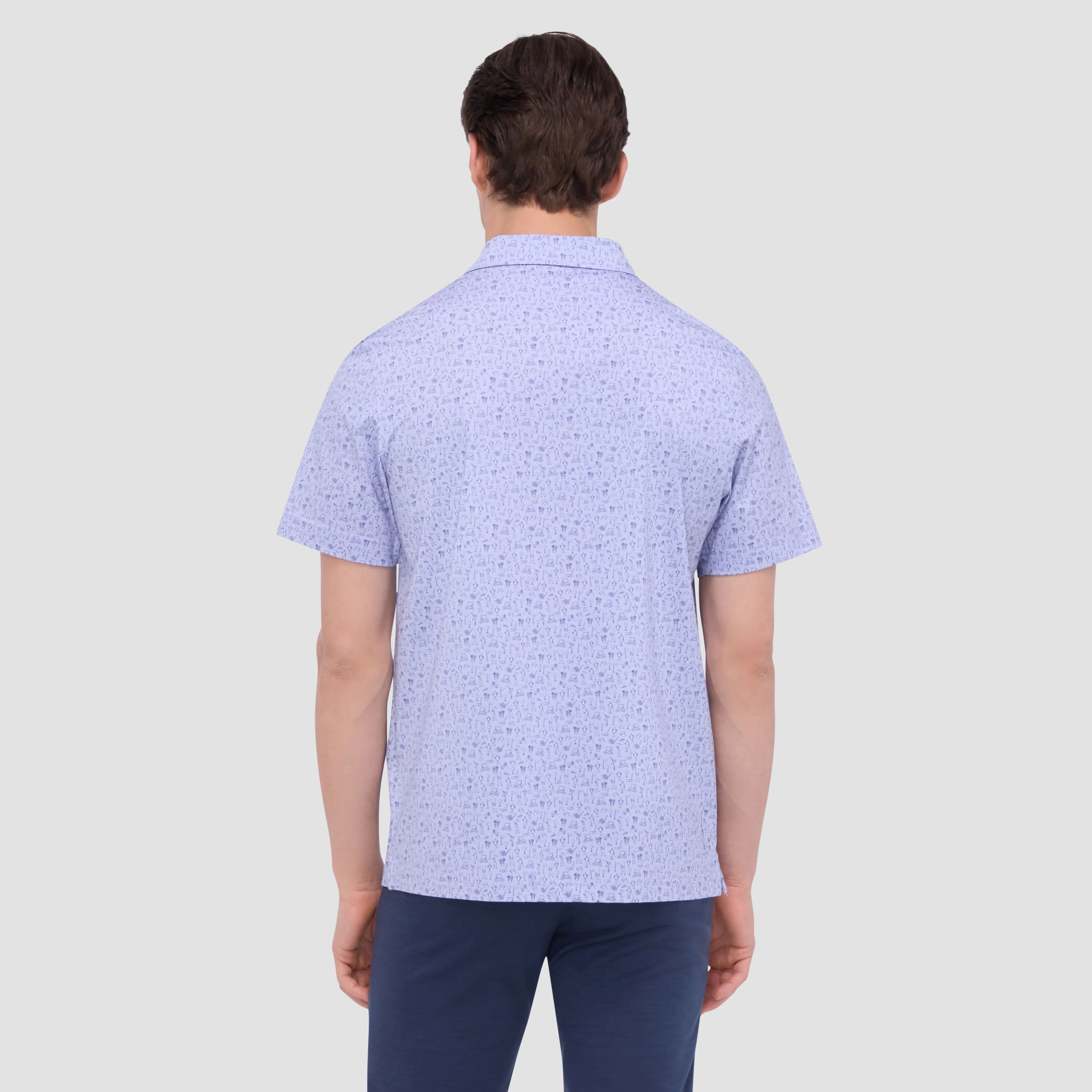 Vincent Double Sided Golf Print/Solid OoohCotton Polo