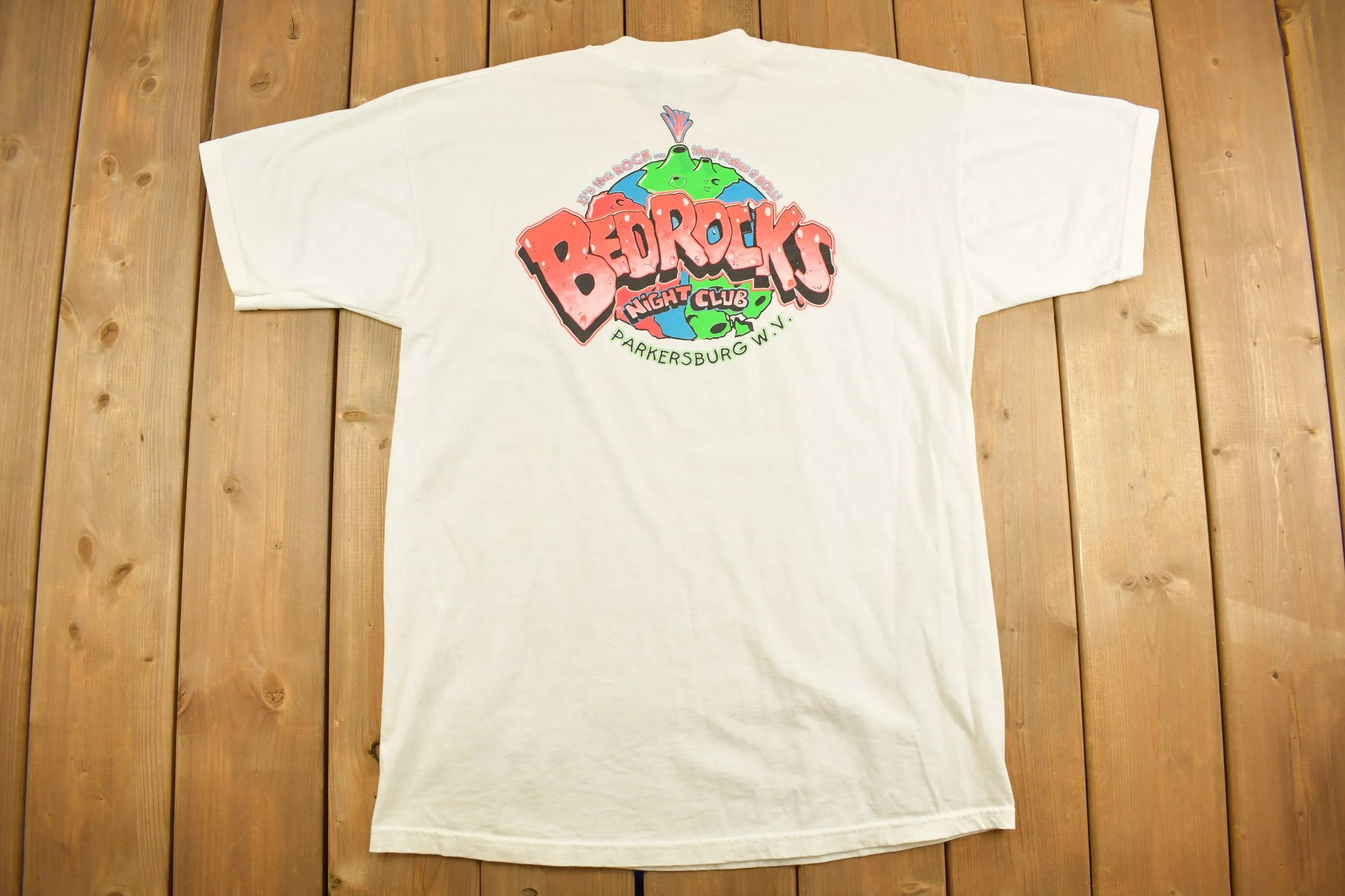 Vintage 1990s Bedrocks Night Club Souvenir T Shirt