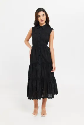 Women Black Embellished Maxi Dress