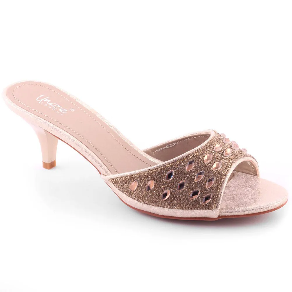 Women ‘Niva’ Crystal Detailing Slip-on Wedding Sandals