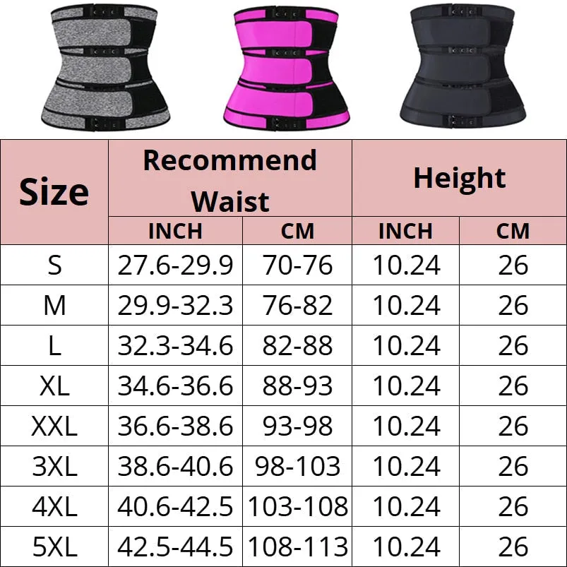 Women's Black Neoprene Waist Trainer Compression Body Shaper Slimmers