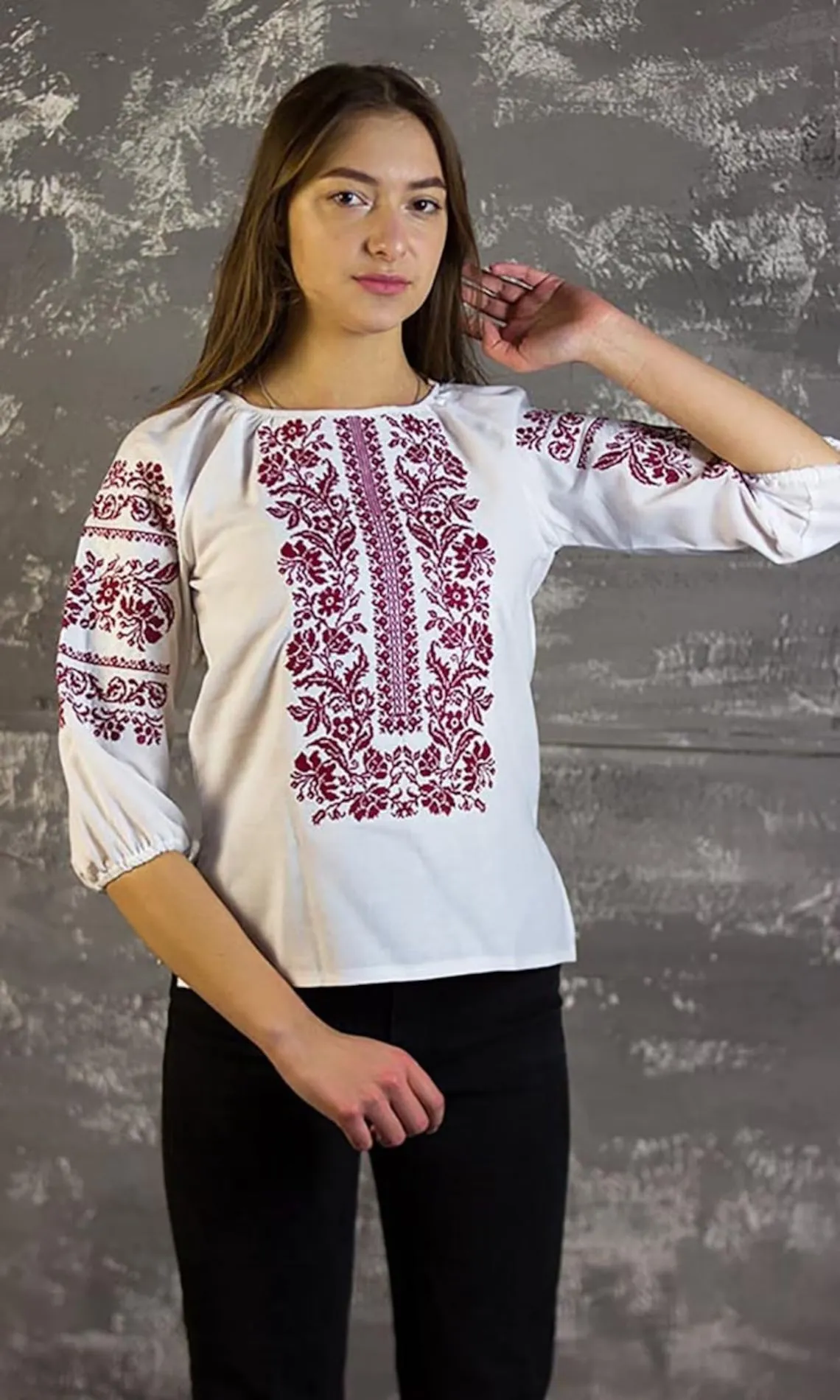 Women's blouse with embroidery