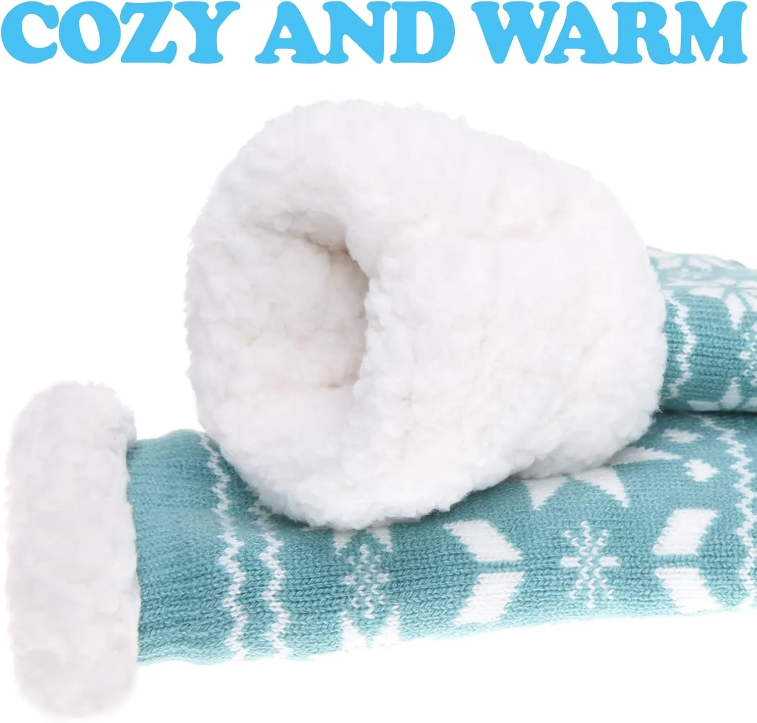 Women's Fuzzy Slipper Socks with Grippers - Cozy Winter Indoor Gift Socks