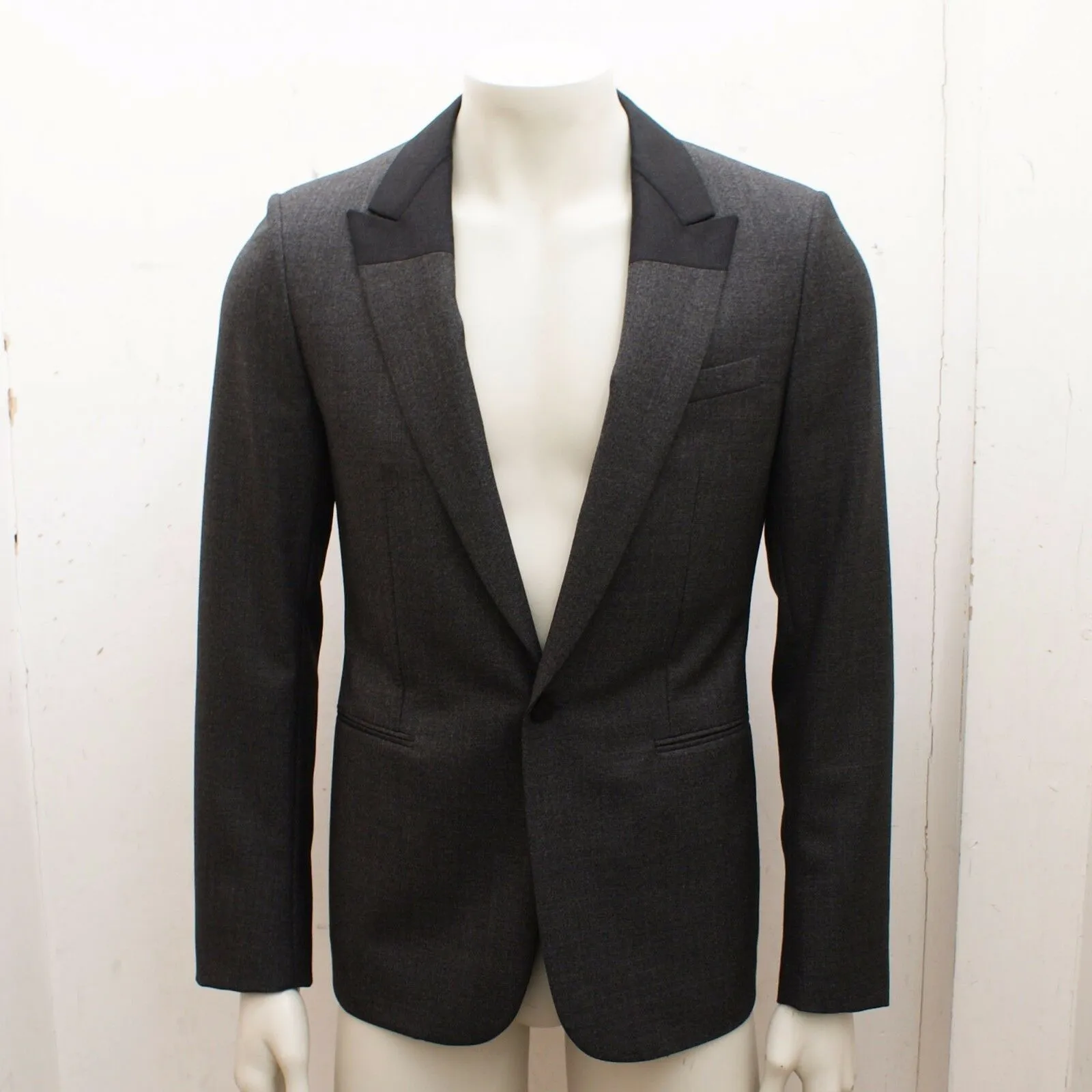 Wool Contrast Collar Blazer Jacket