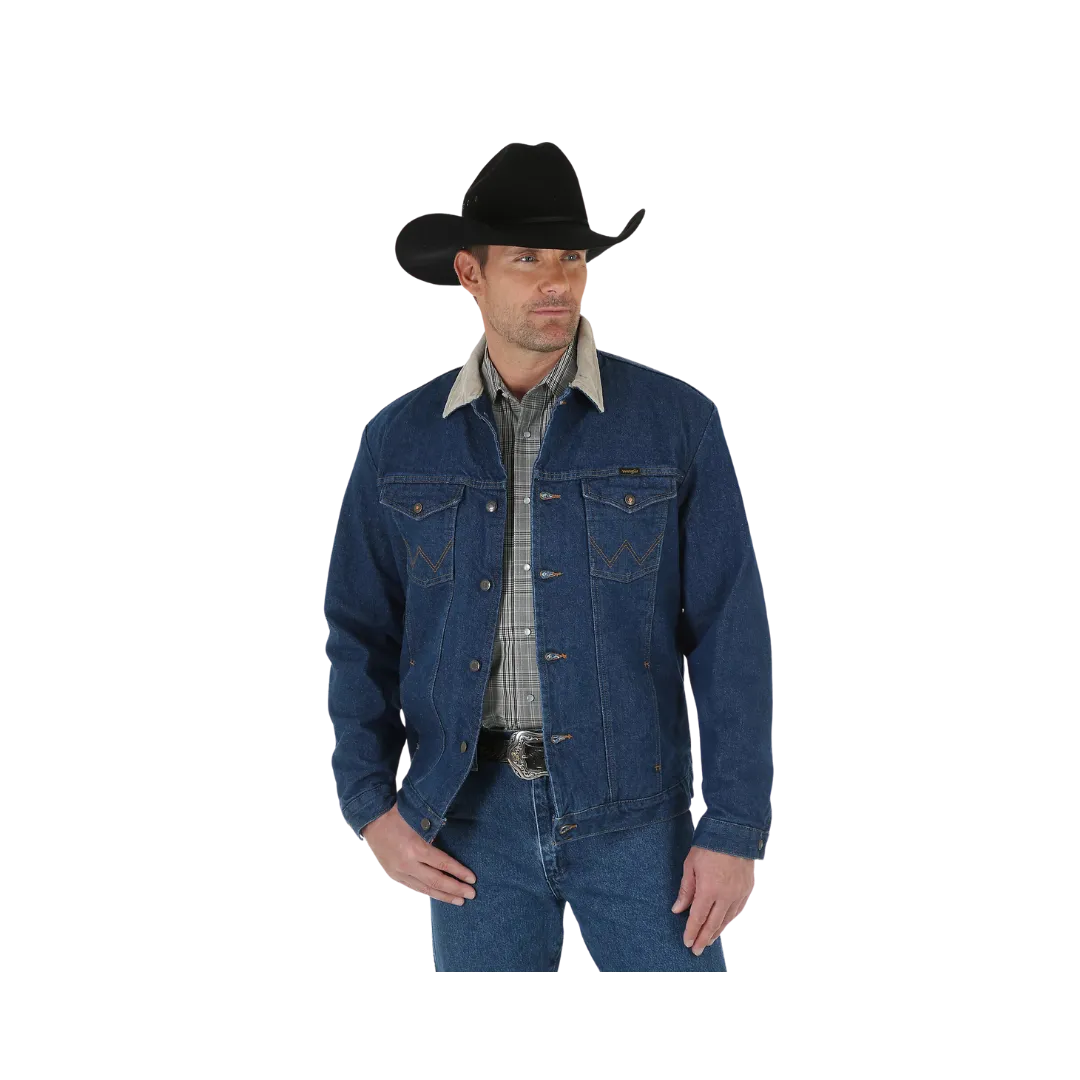 Wrangler Men's  Blanket Lined Cordury Collar Denim Jacket