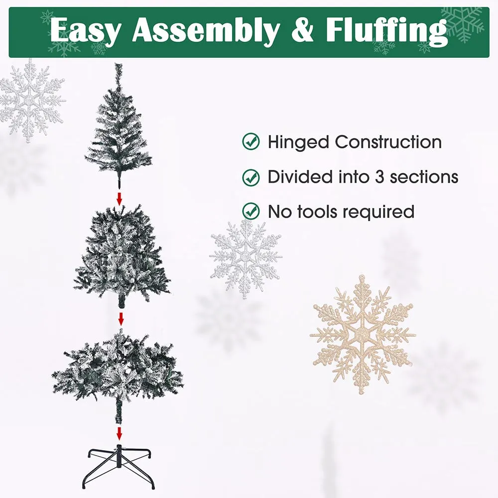 Yescom 7.5 feet White Flocked Christmas Tree Decor