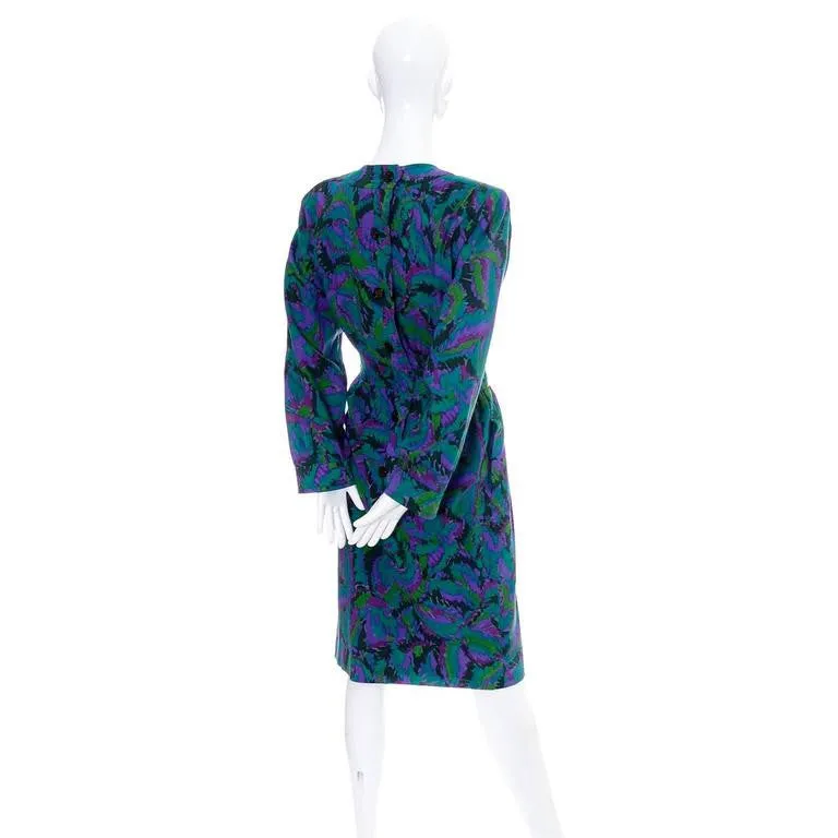 YSL Vintage Dress Saint Laurent Rive Gauche Jewel Tones France 36