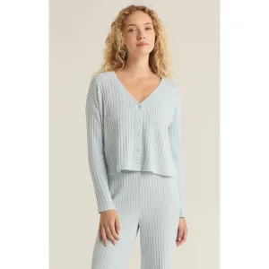 Z Supply Mara Long Sleeve Cardigan in Snowflake Blue