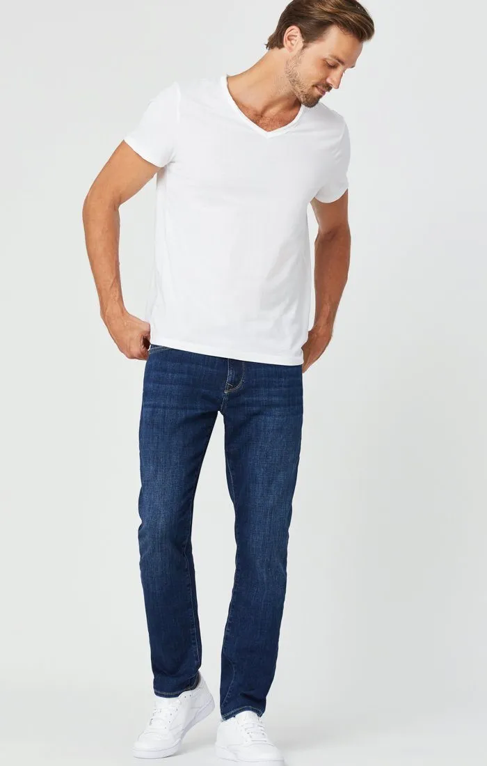 ZACH STRAIGHT LEG JEANS IN DARK FEATHER BLUE