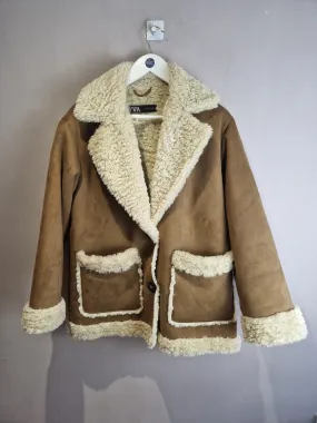 Zara faux sheepskin coat - small