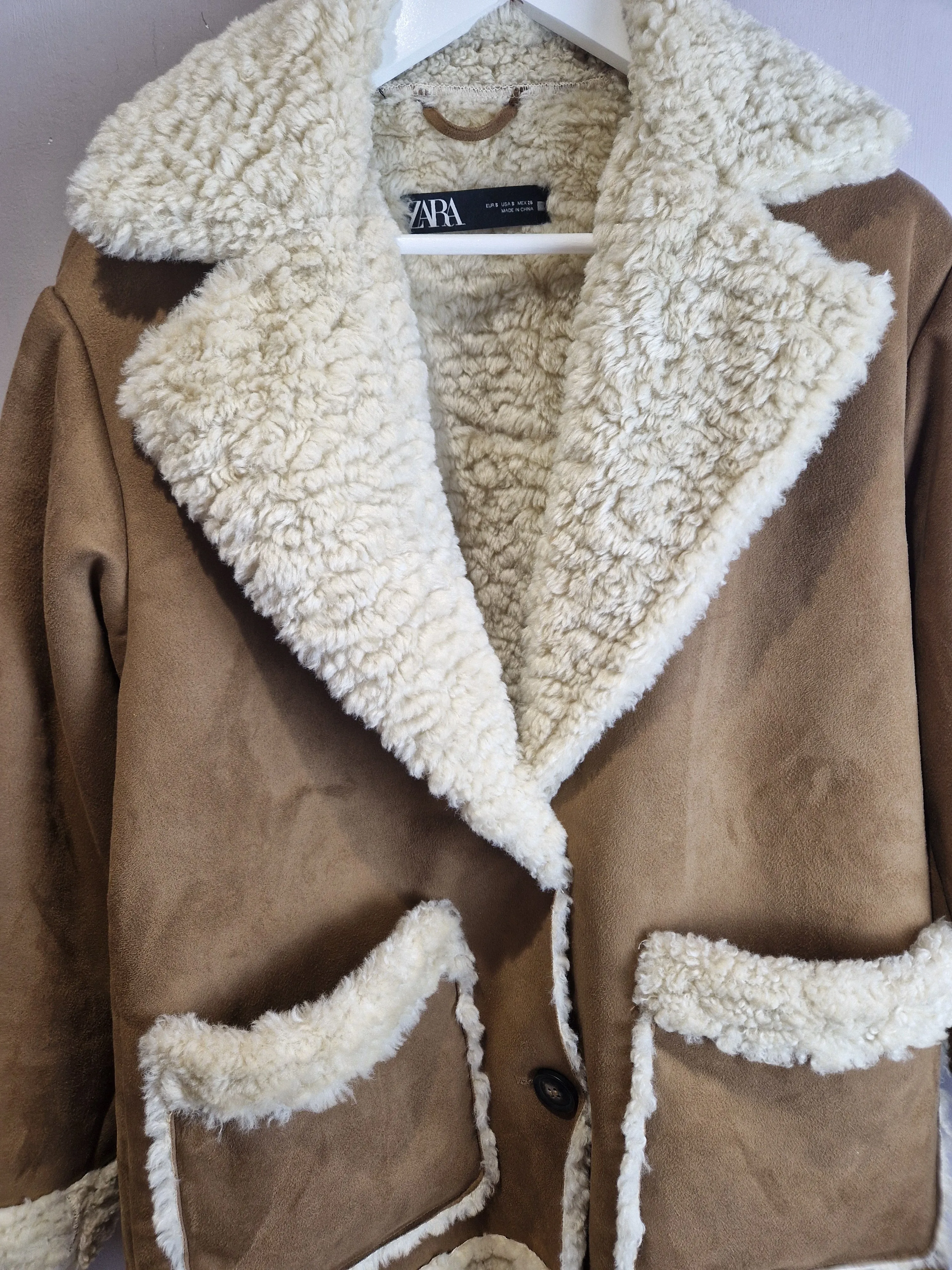 Zara faux sheepskin coat - small